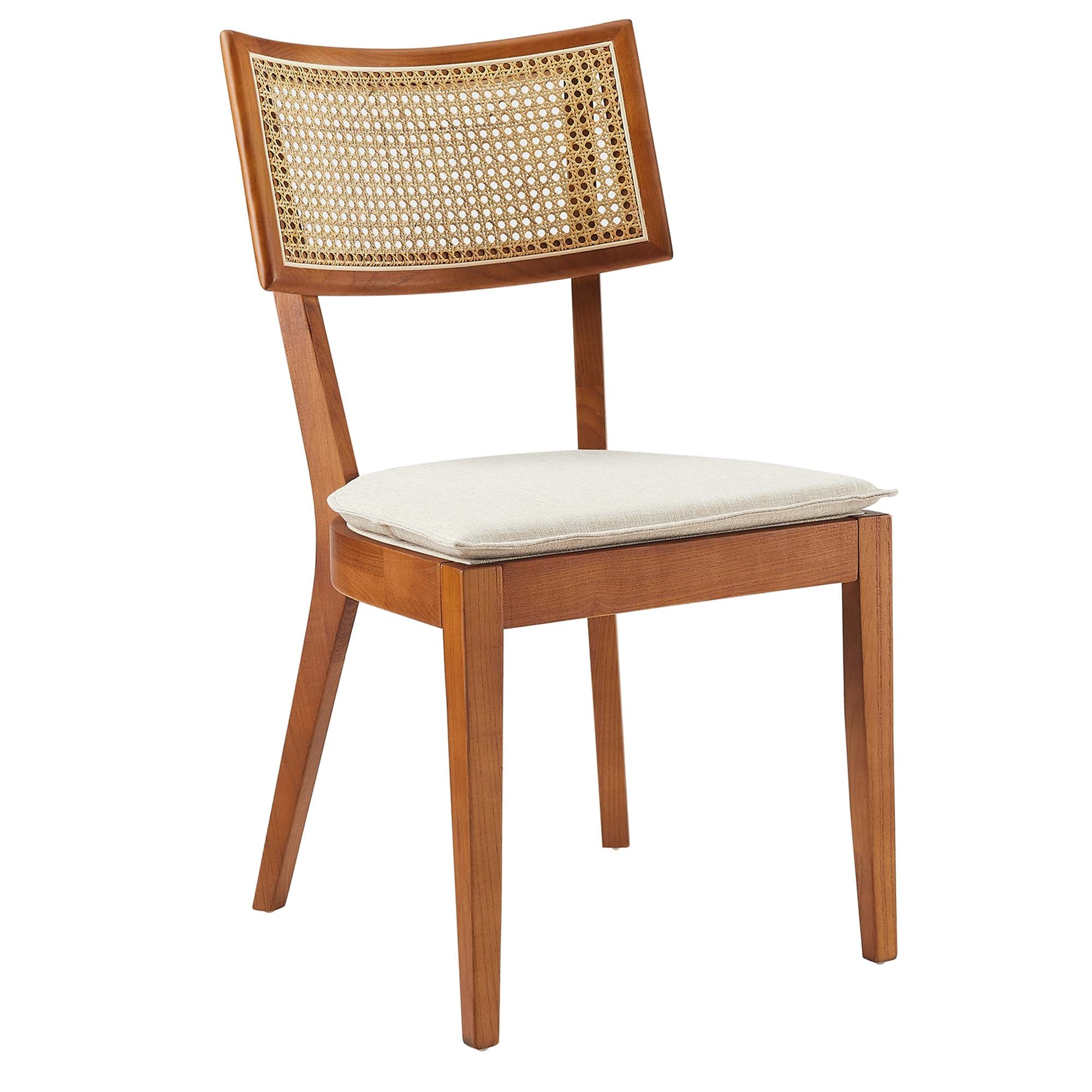 Modway Caledonia Fabric Upholstered Wood Dining Chair Set of 2
