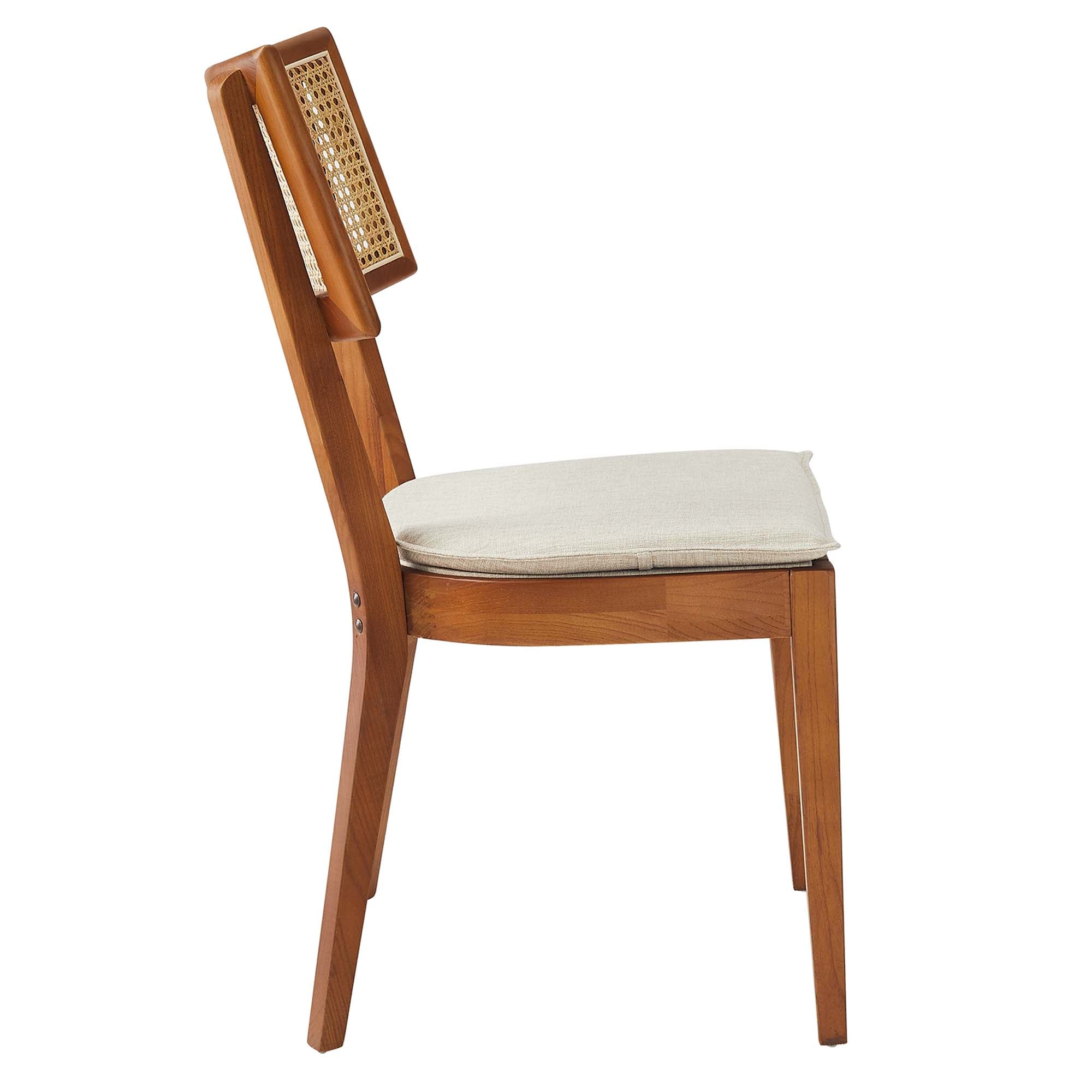 Modway Caledonia Fabric Upholstered Wood Dining Chair Set of 2