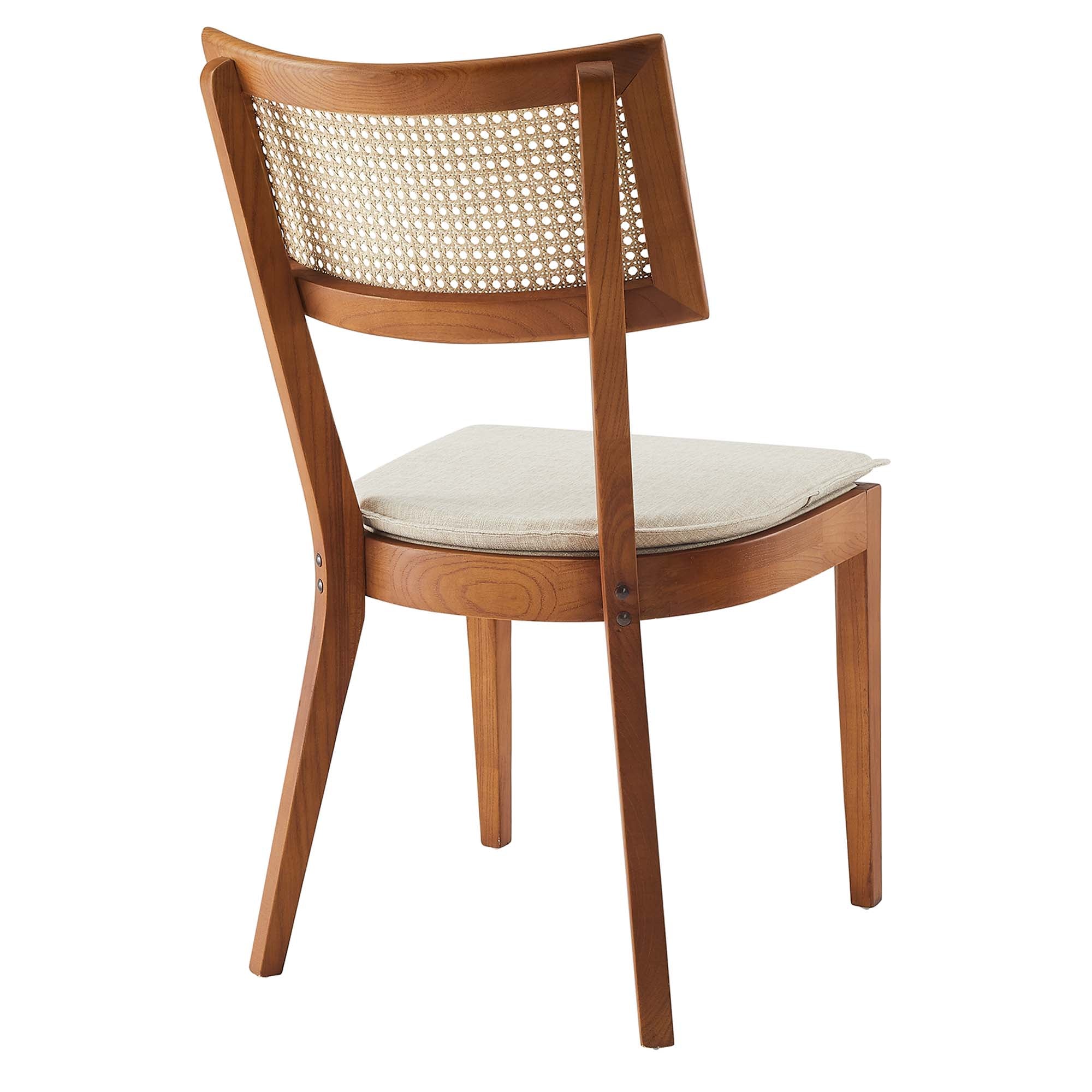 Modway Caledonia Fabric Upholstered Wood Dining Chair Set of 2
