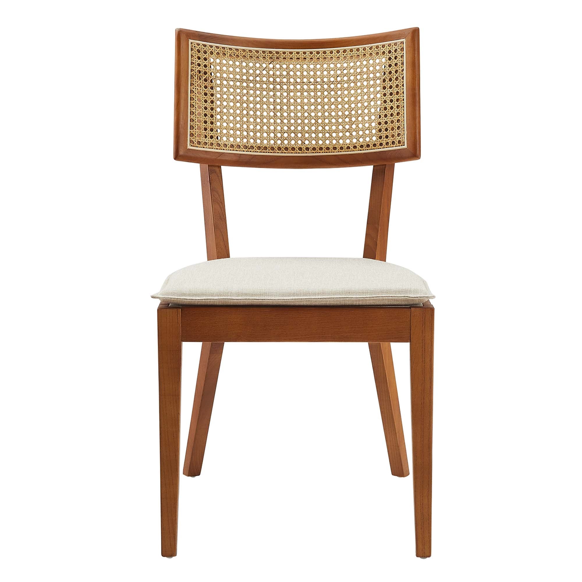 Modway Caledonia Fabric Upholstered Wood Dining Chair Set of 2
