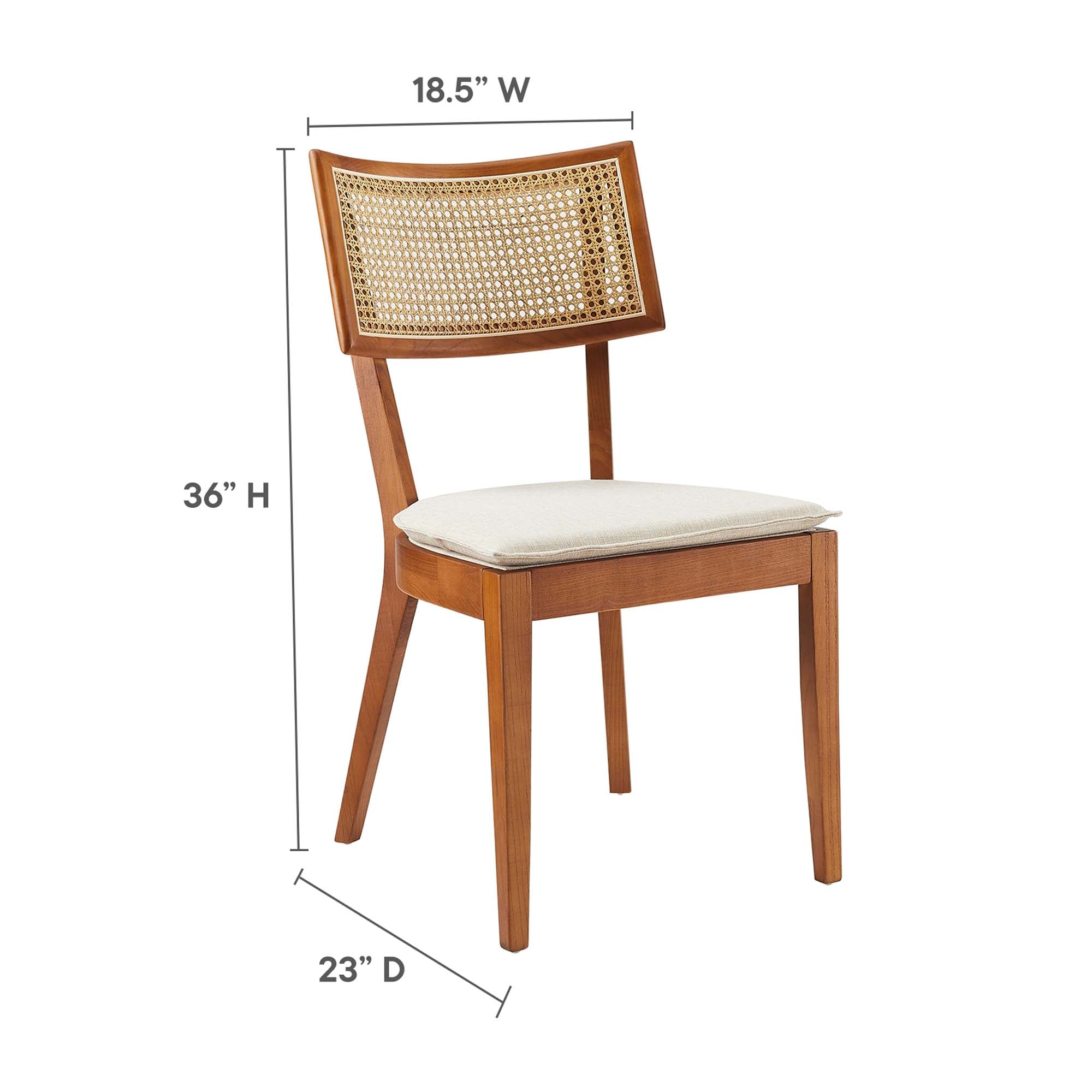 Modway Caledonia Fabric Upholstered Wood Dining Chair Set of 2