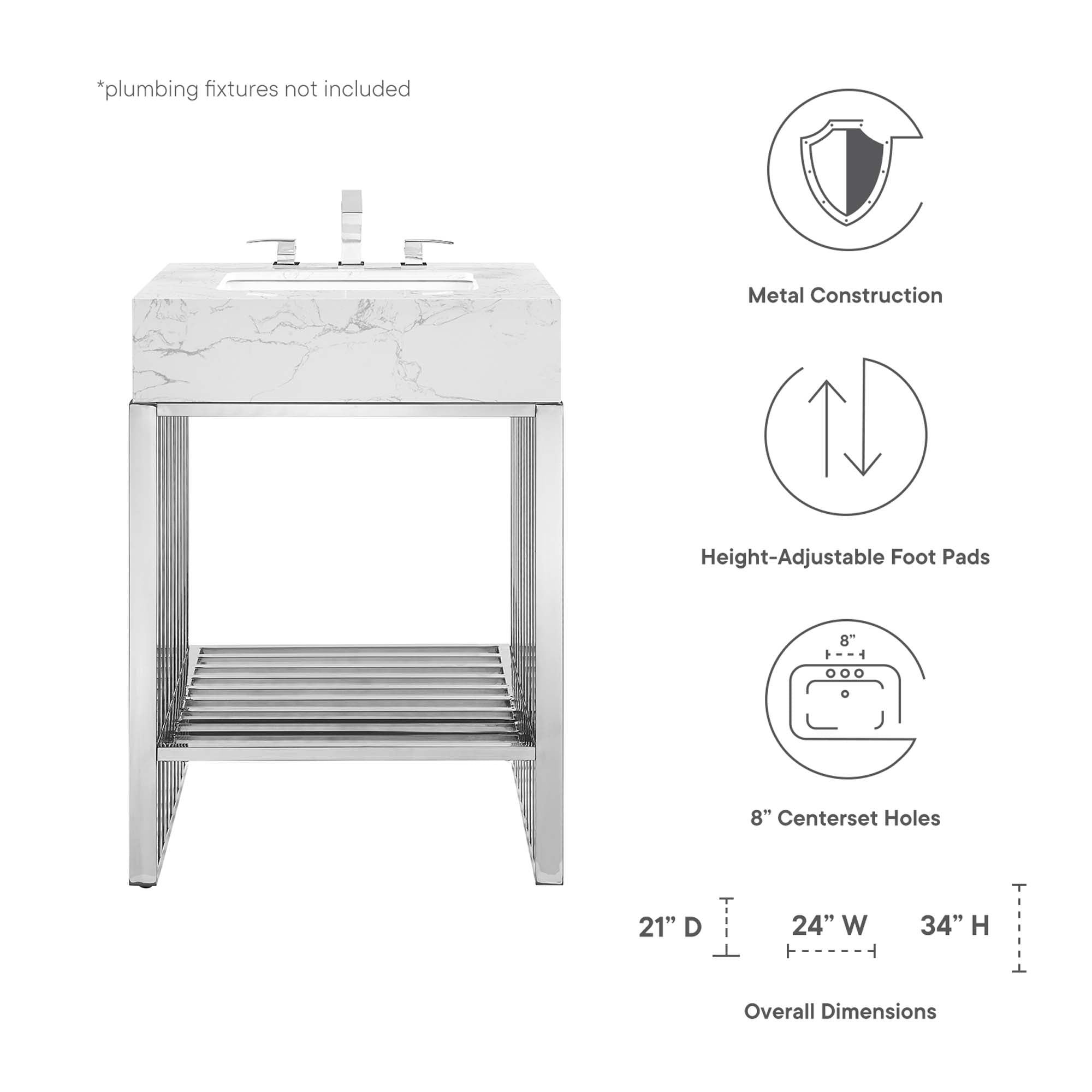 Modway Gridiron 24" Bathroom Vanity
