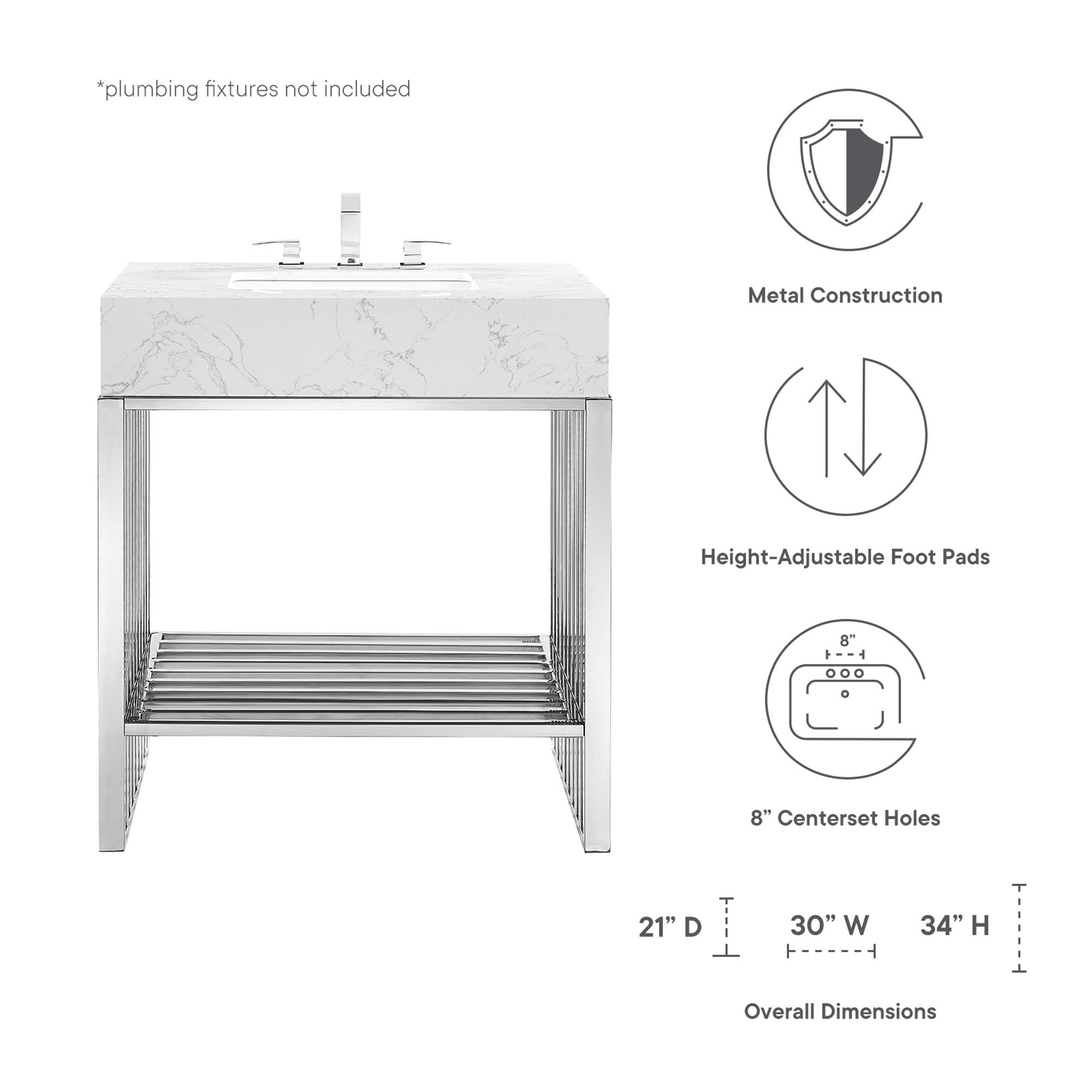 Modway Gridiron 30" Bathroom Vanity