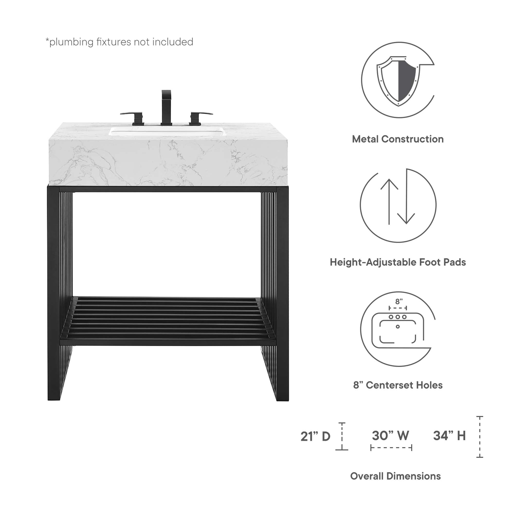 Modway Gridiron 30" Bathroom Vanity