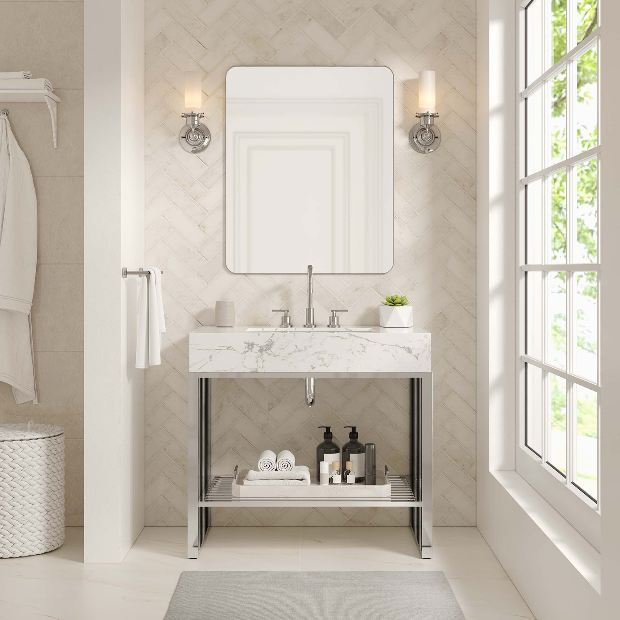 Modway Gridiron 36" Bathroom Vanity