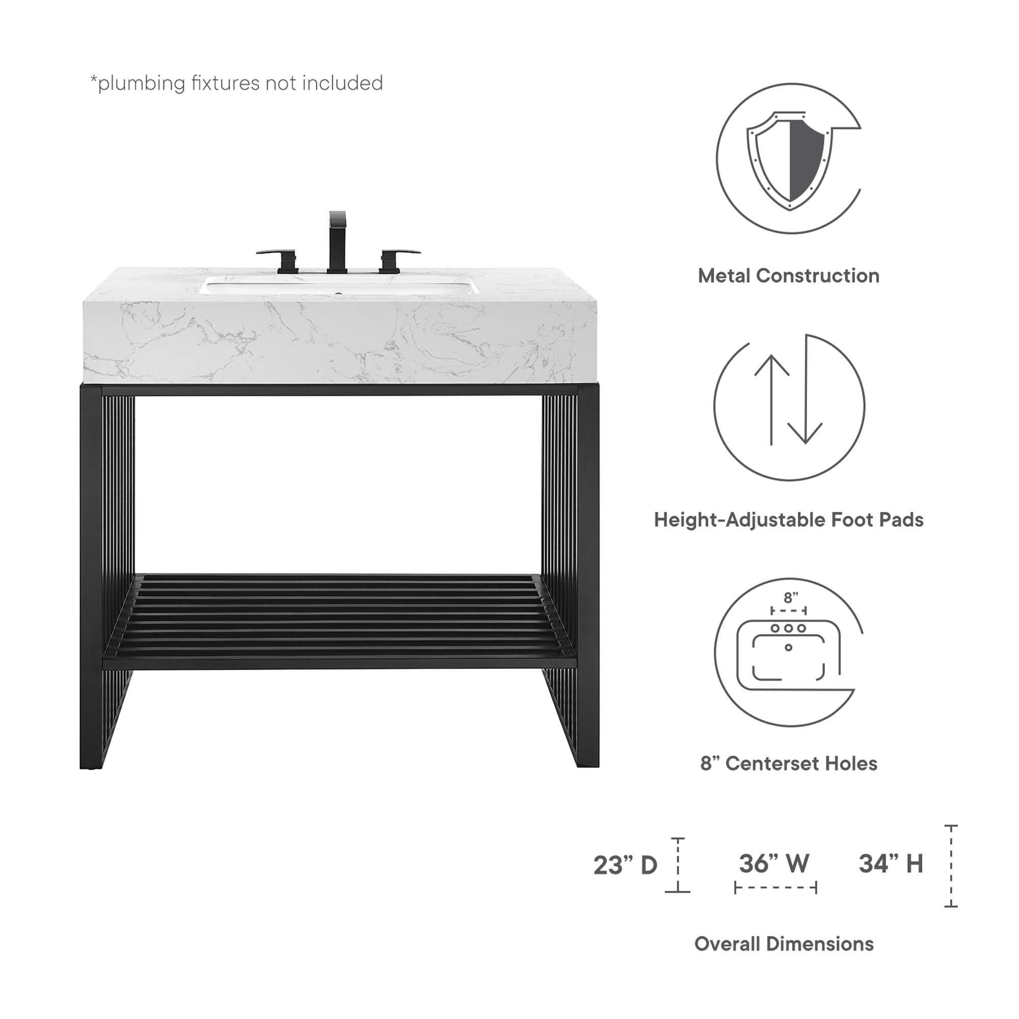 Modway Gridiron 36" Bathroom Vanity