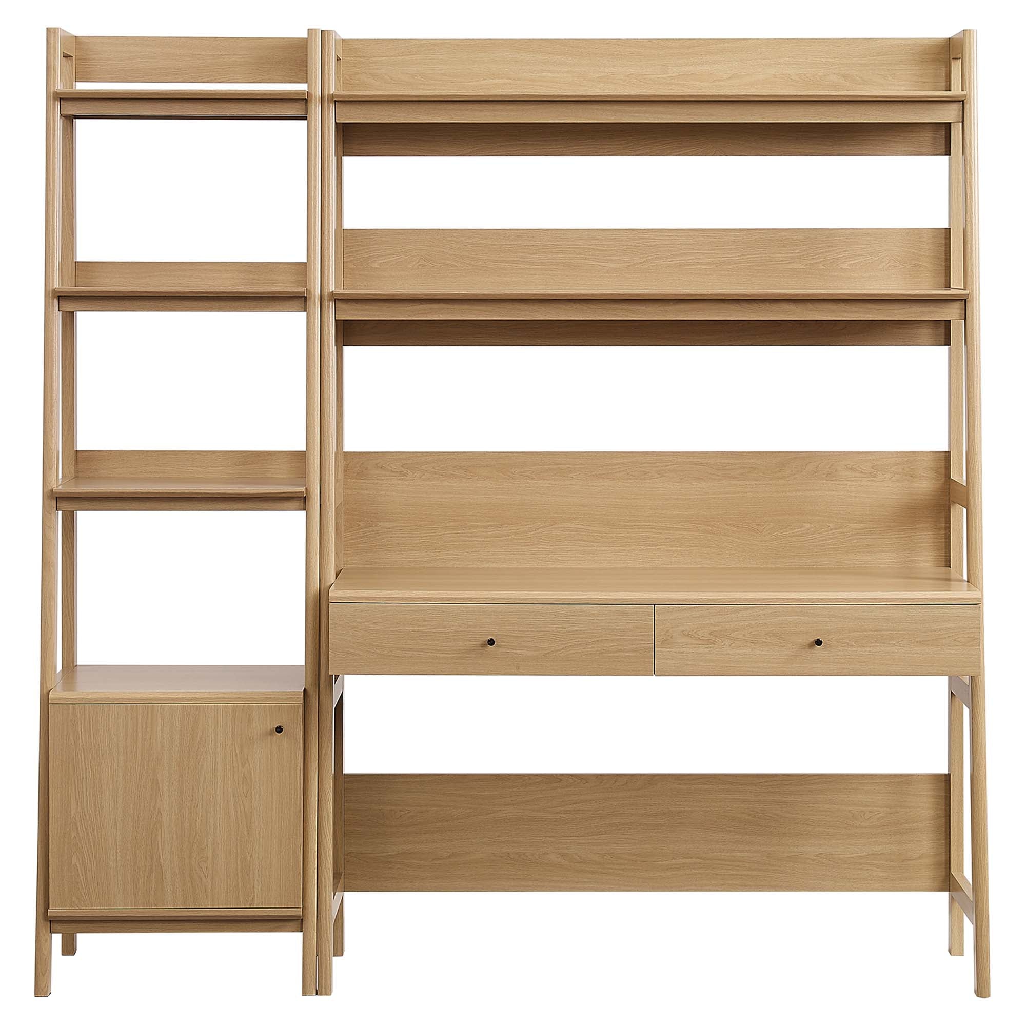 Modway Bixby 2-Piece Wood Office Desk and Bookshelf