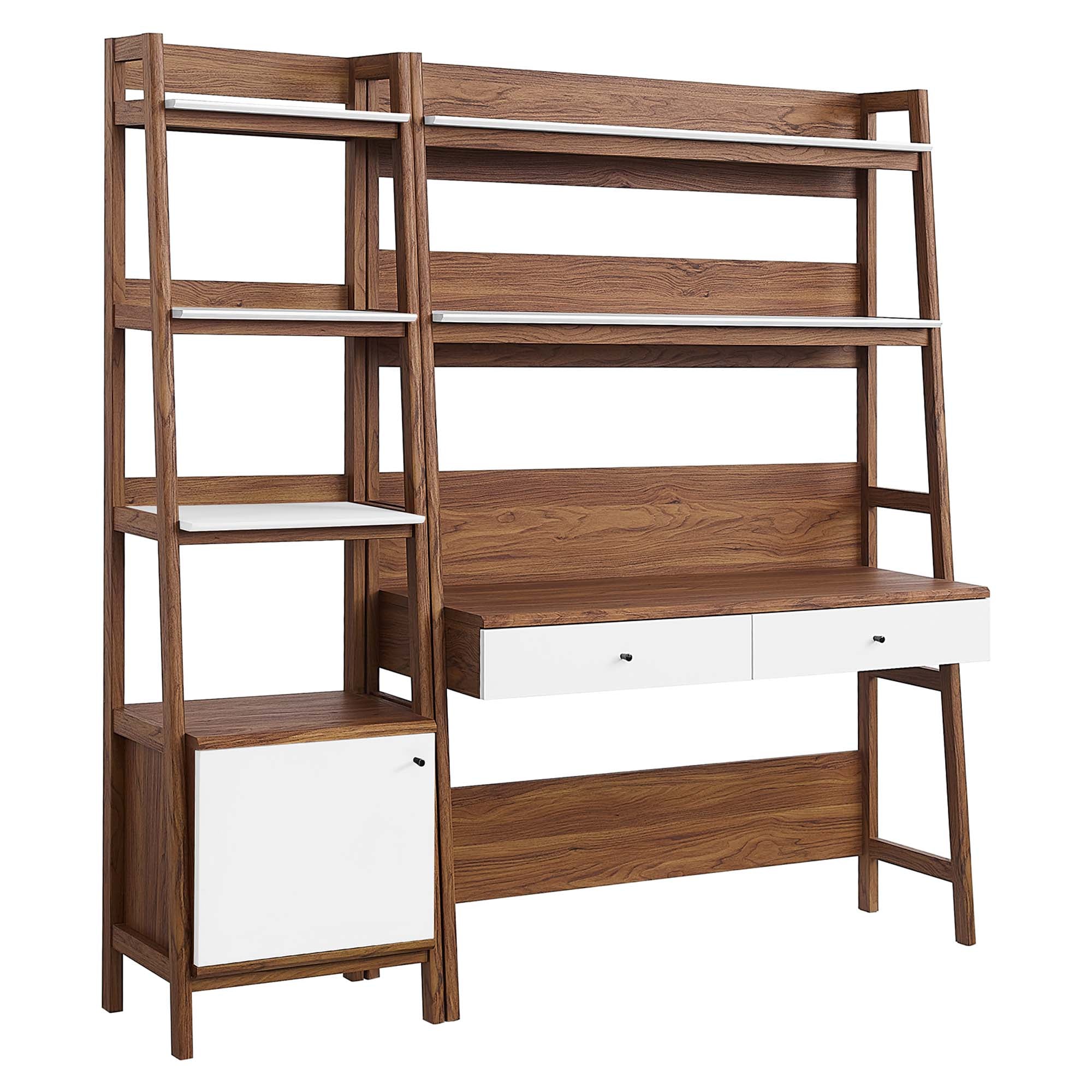 Modway Bixby 2-Piece Wood Office Desk and Bookshelf