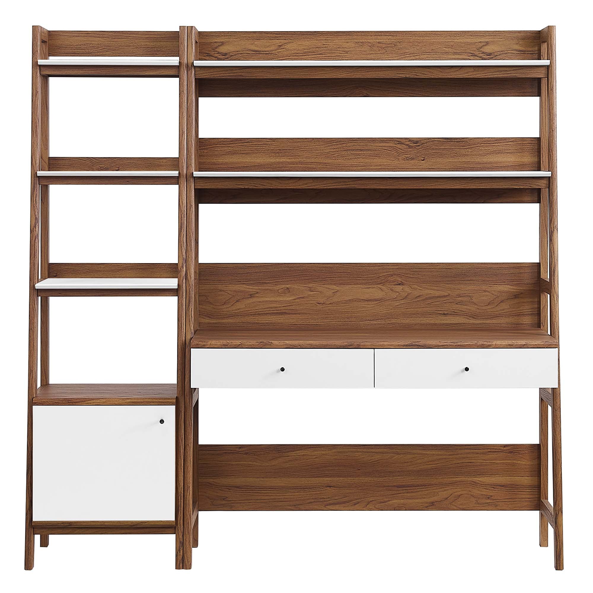 Modway Bixby 2-Piece Wood Office Desk and Bookshelf