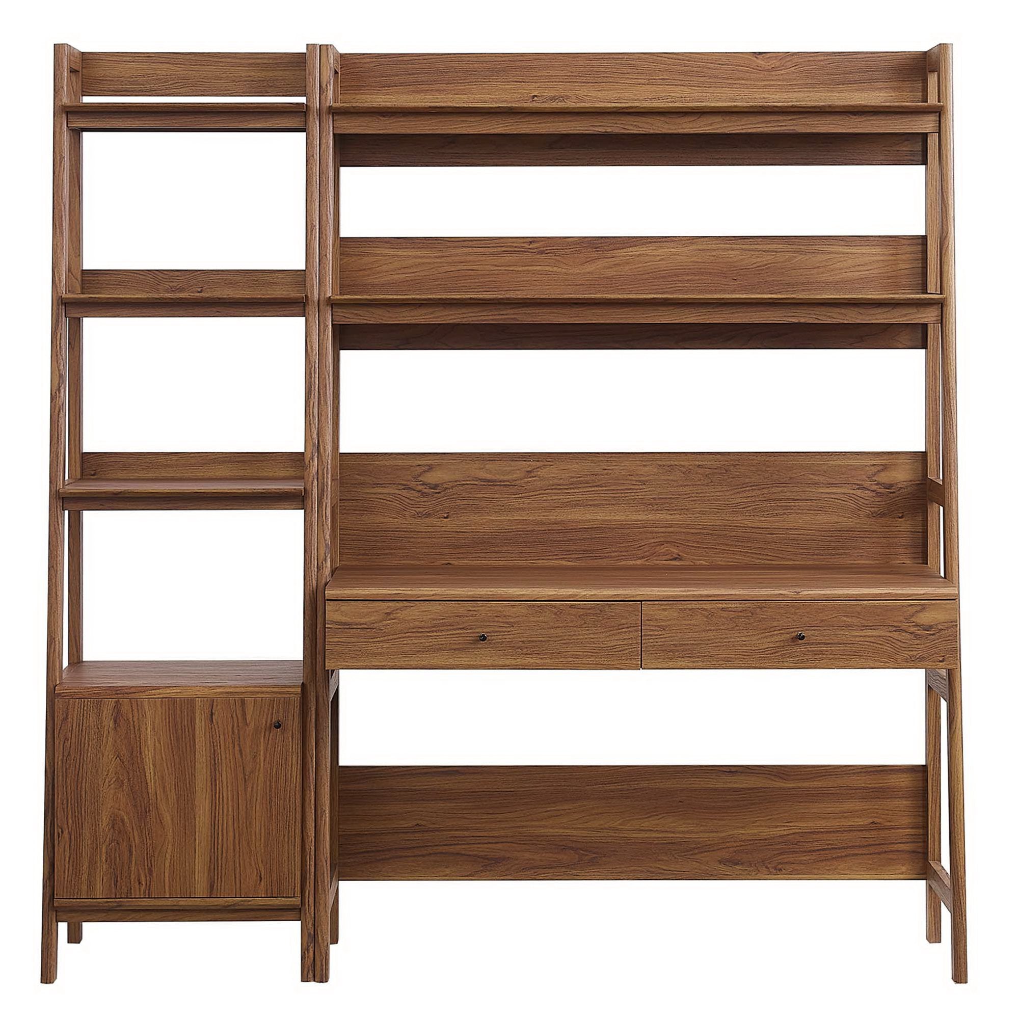 Modway Bixby 2-Piece Wood Office Desk and Bookshelf