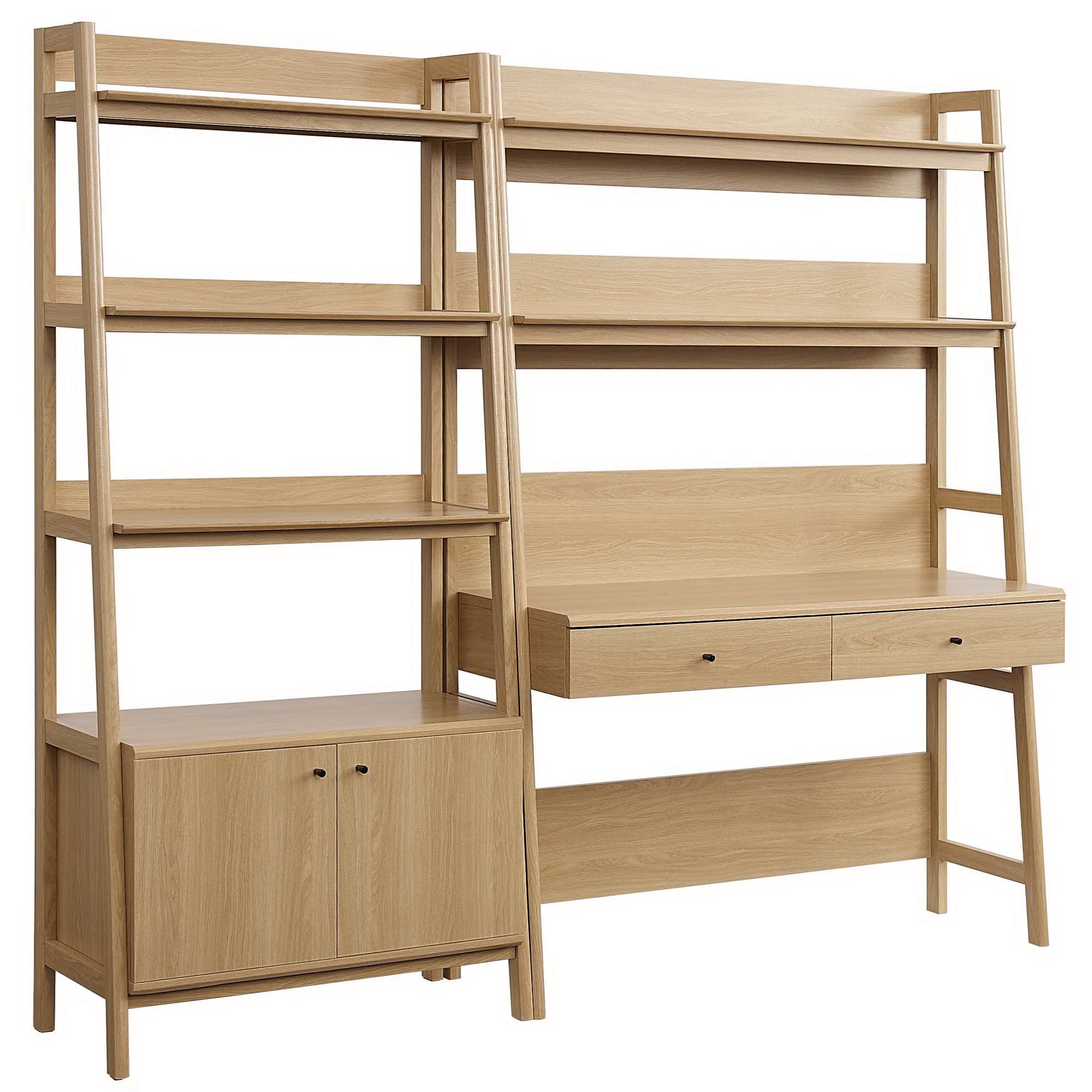 Modway Bixby 2-Piece Wood Office Desk and Bookshelf