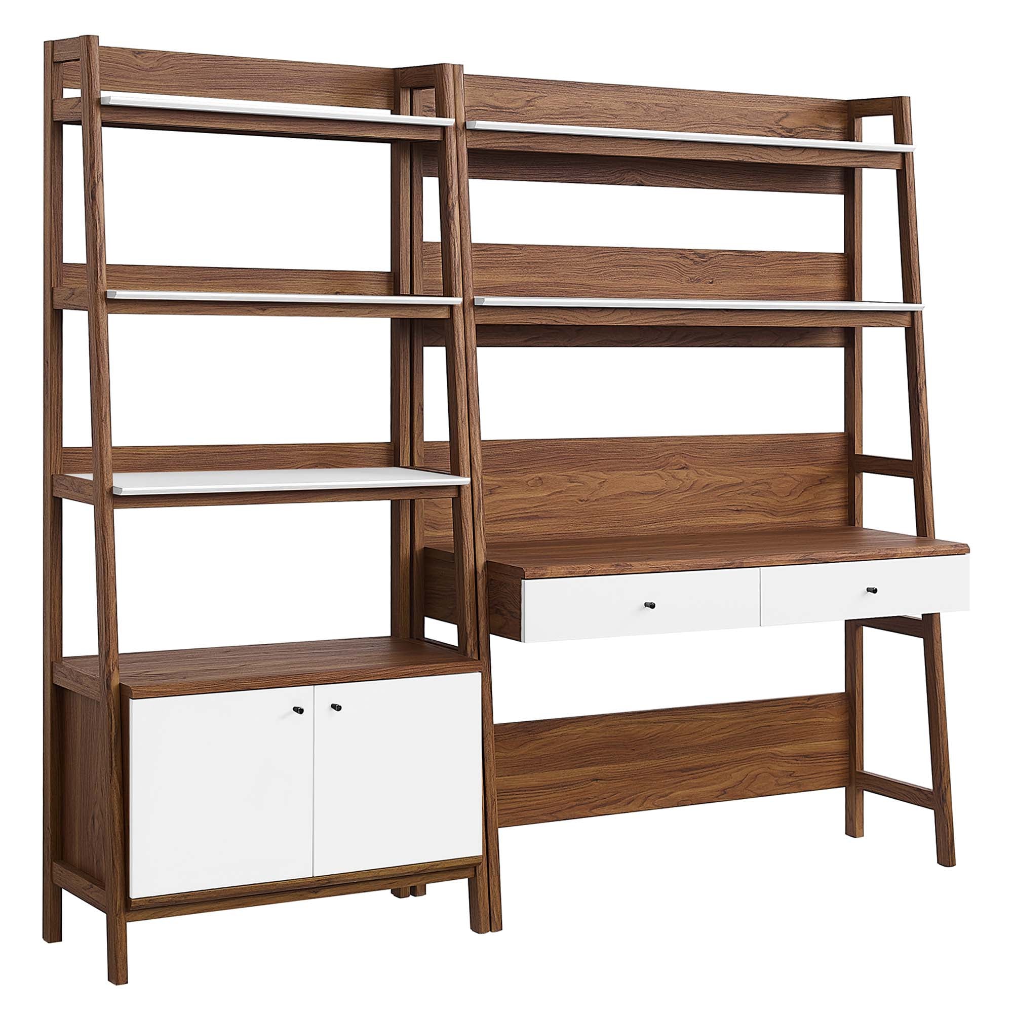 Modway Bixby 2-Piece Wood Office Desk and Bookshelf