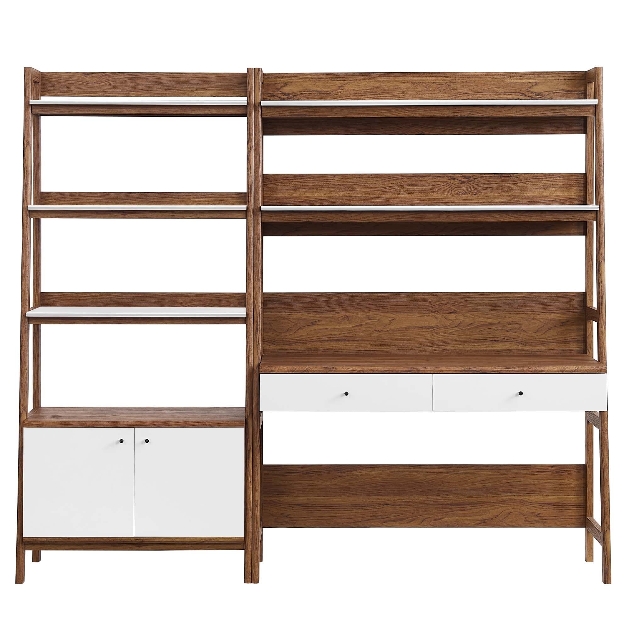 Modway Bixby 2-Piece Wood Office Desk and Bookshelf