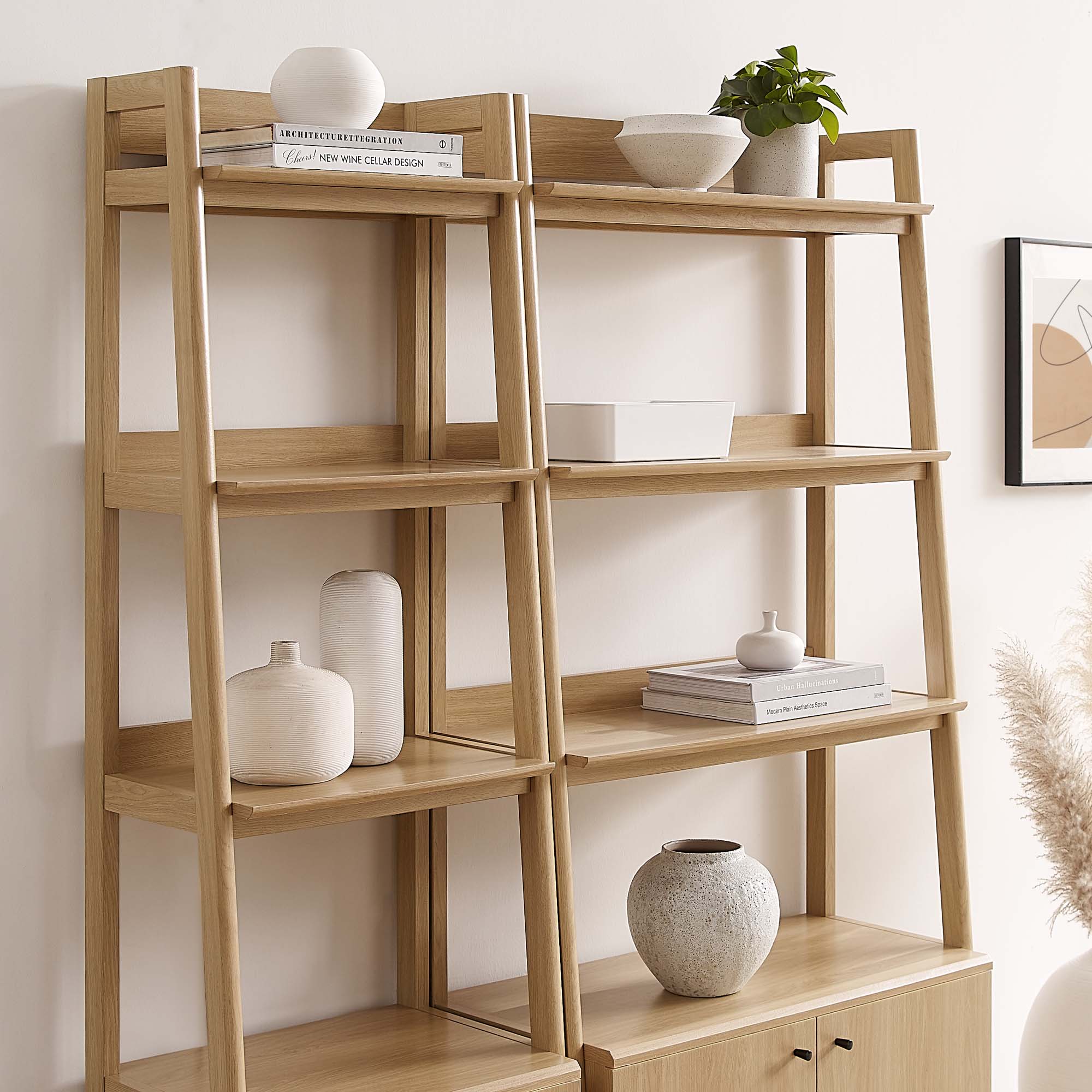Modway Bixby Wood Bookshelves Set of 2
