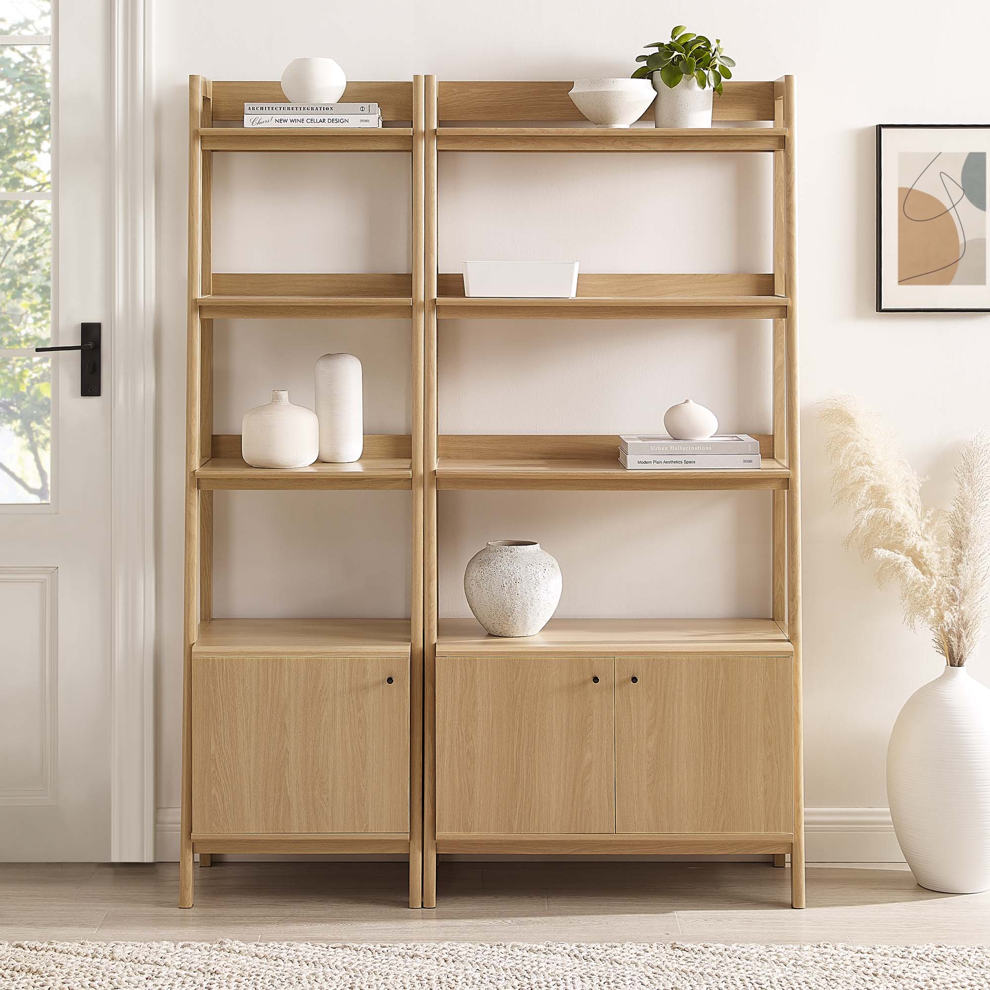 Modway Bixby Wood Bookshelves Set of 2