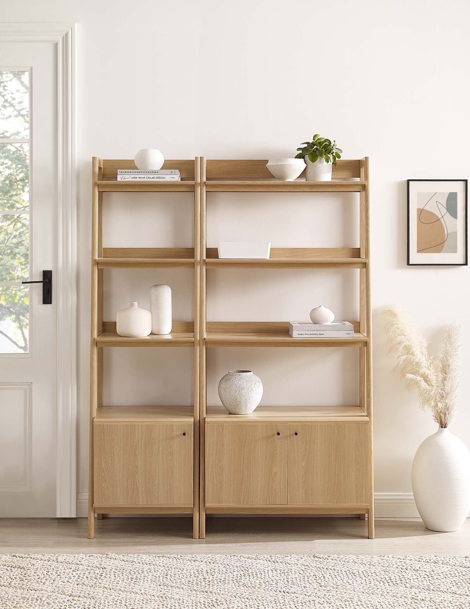 Modway Bixby Wood Bookshelves Set of 2