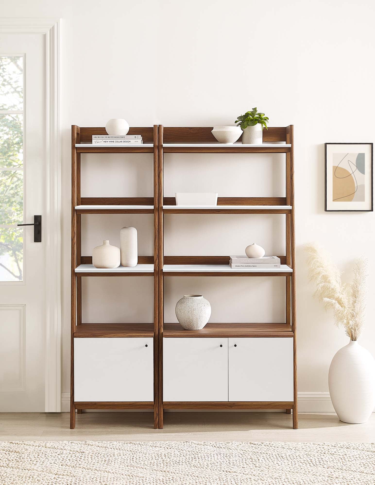 Modway Bixby Wood Bookshelves Set of 2