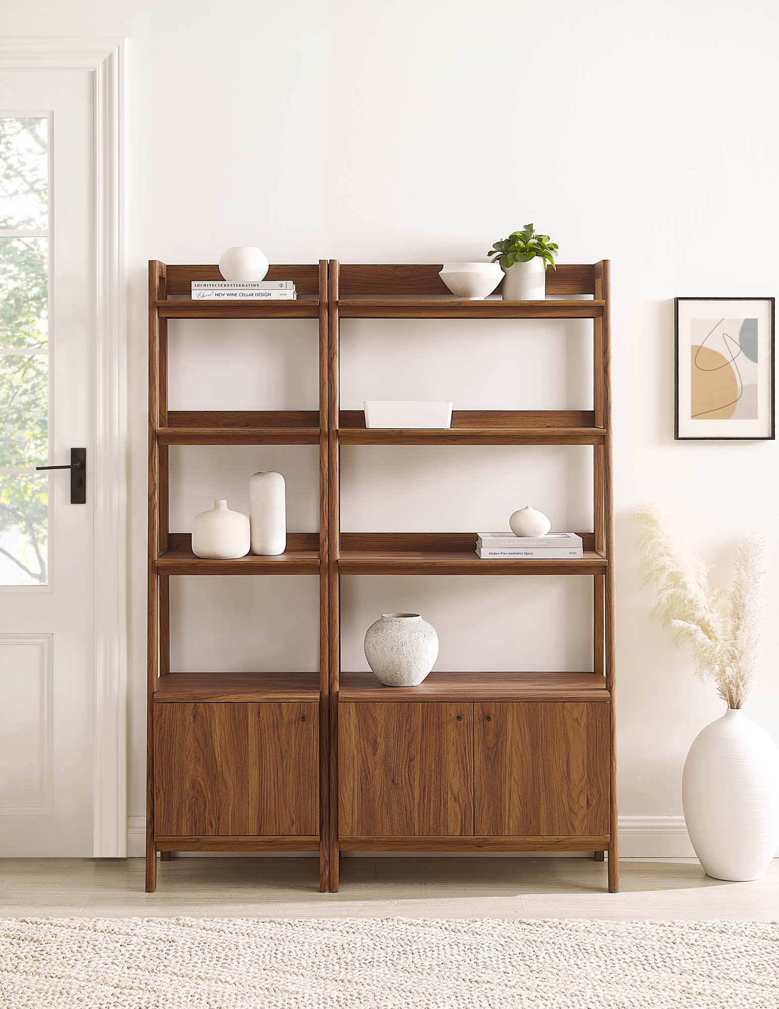 Modway Bixby Wood Bookshelves Set of 2