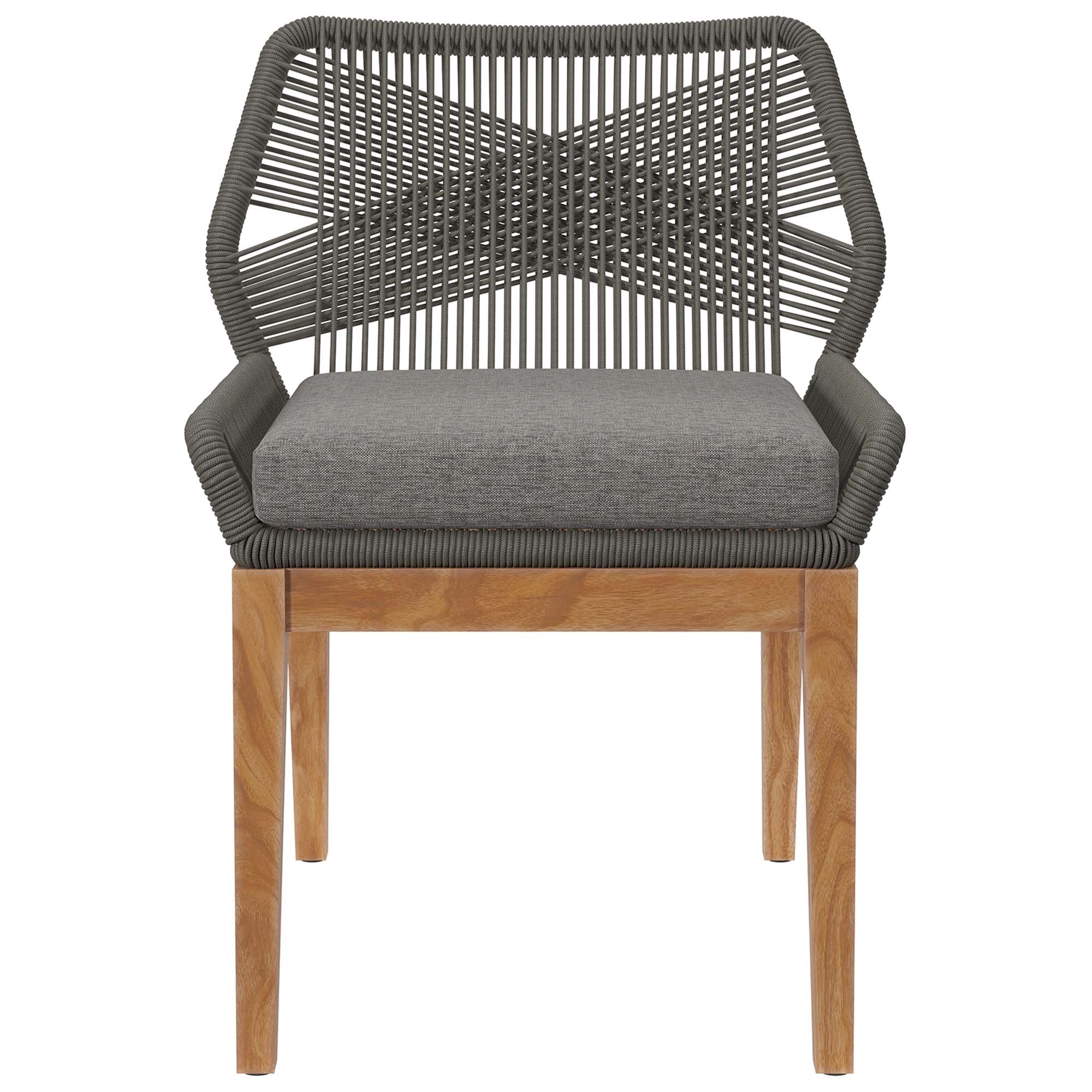 Modway Wellspring 5-Piece Outdoor Patio Teak Wood Dining Set