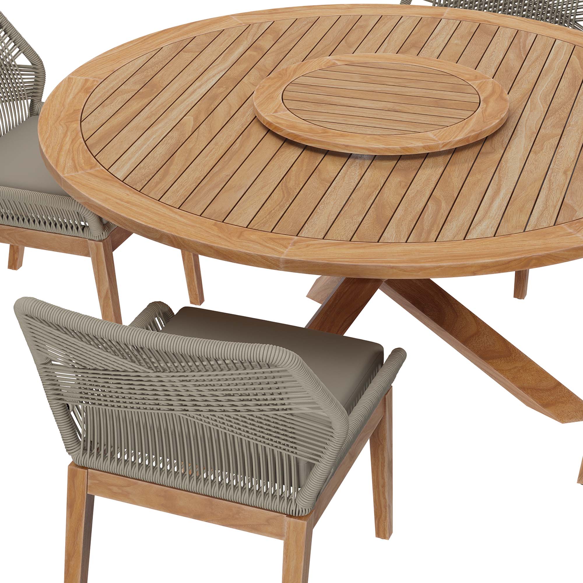 Modway Wellspring 5-Piece Outdoor Patio Teak Wood Dining Set