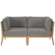 Modway Clearwater Outdoor Patio Teak Wood Loveseat