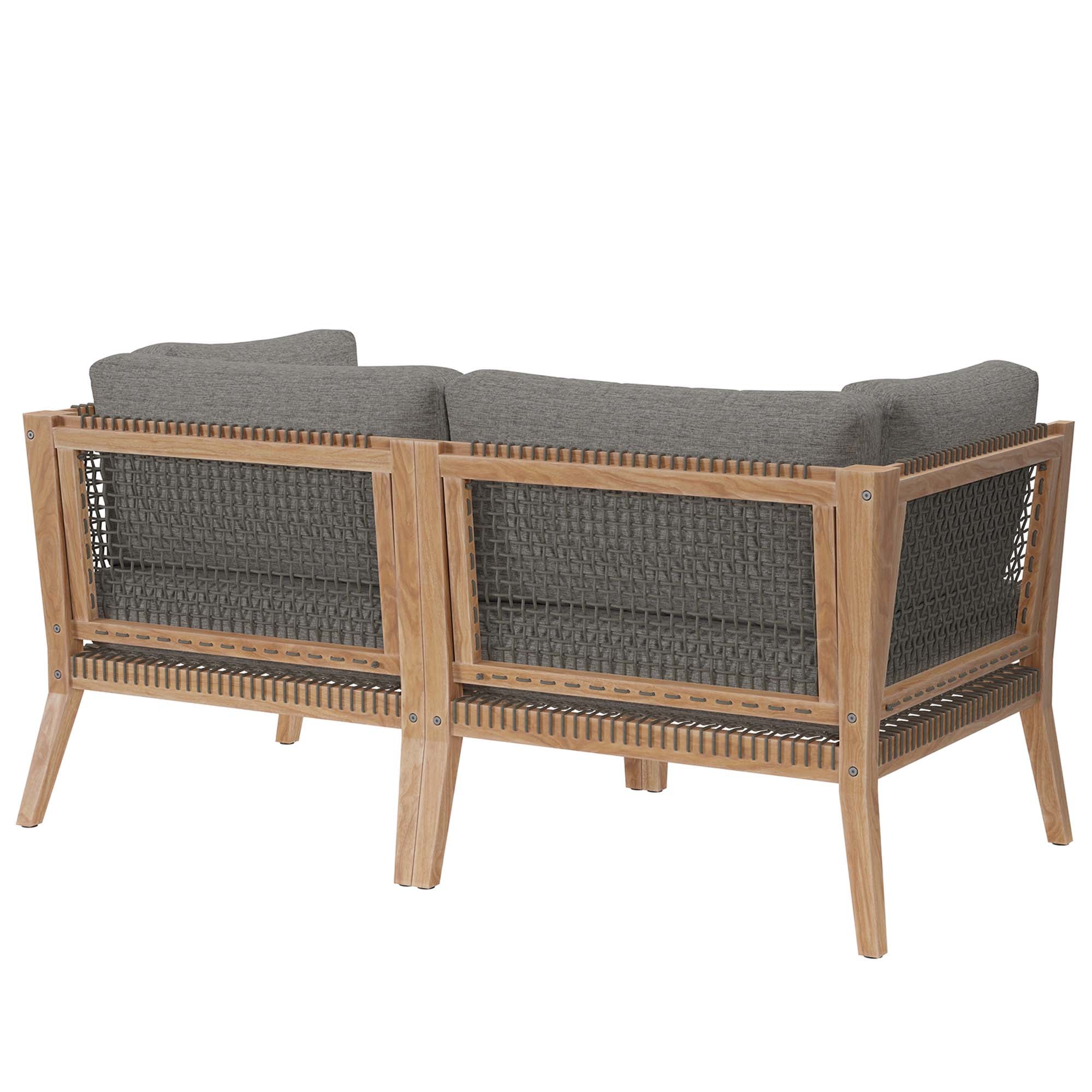 Modway Clearwater Outdoor Patio Teak Wood Loveseat