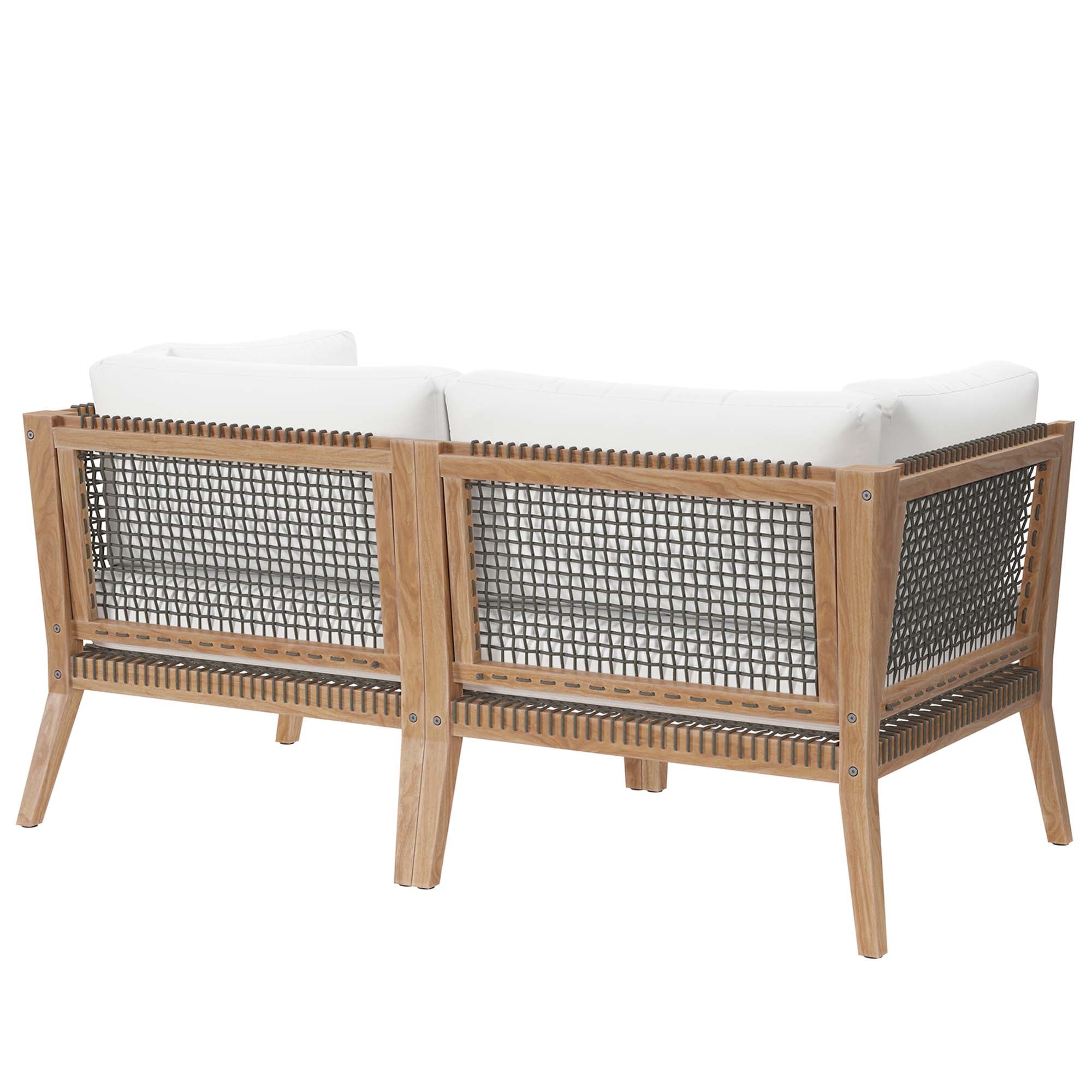 Modway Clearwater Outdoor Patio Teak Wood Loveseat