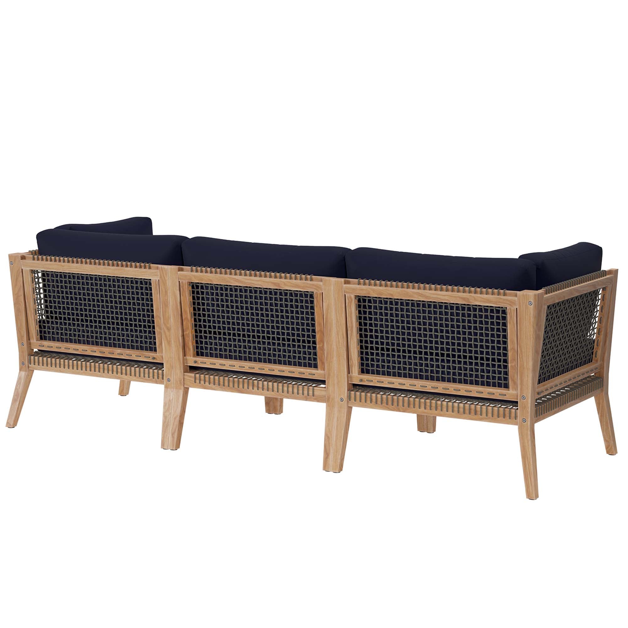 Modway Clearwater Outdoor Patio Teak Wood Sofa