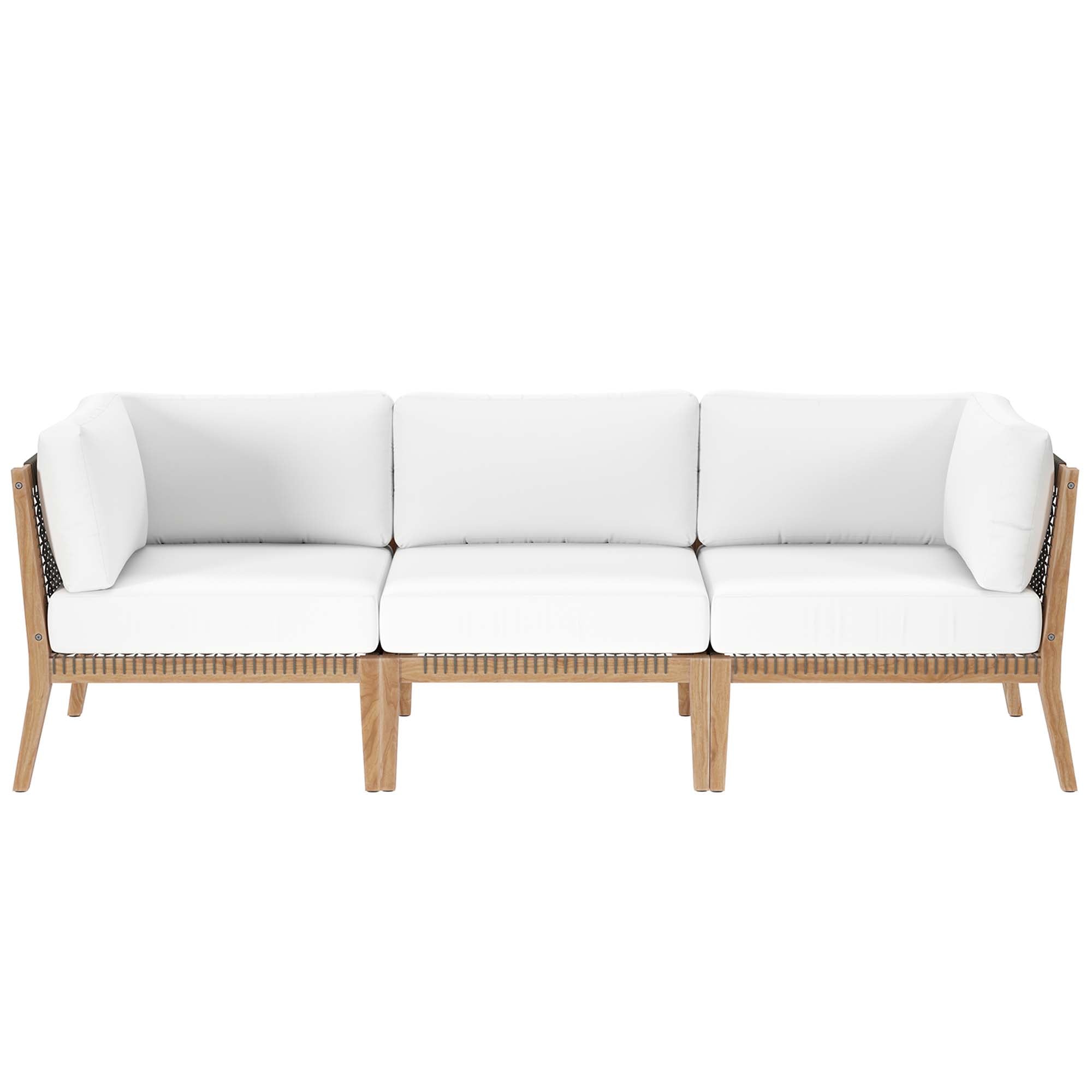 Modway Clearwater Outdoor Patio Teak Wood Sofa