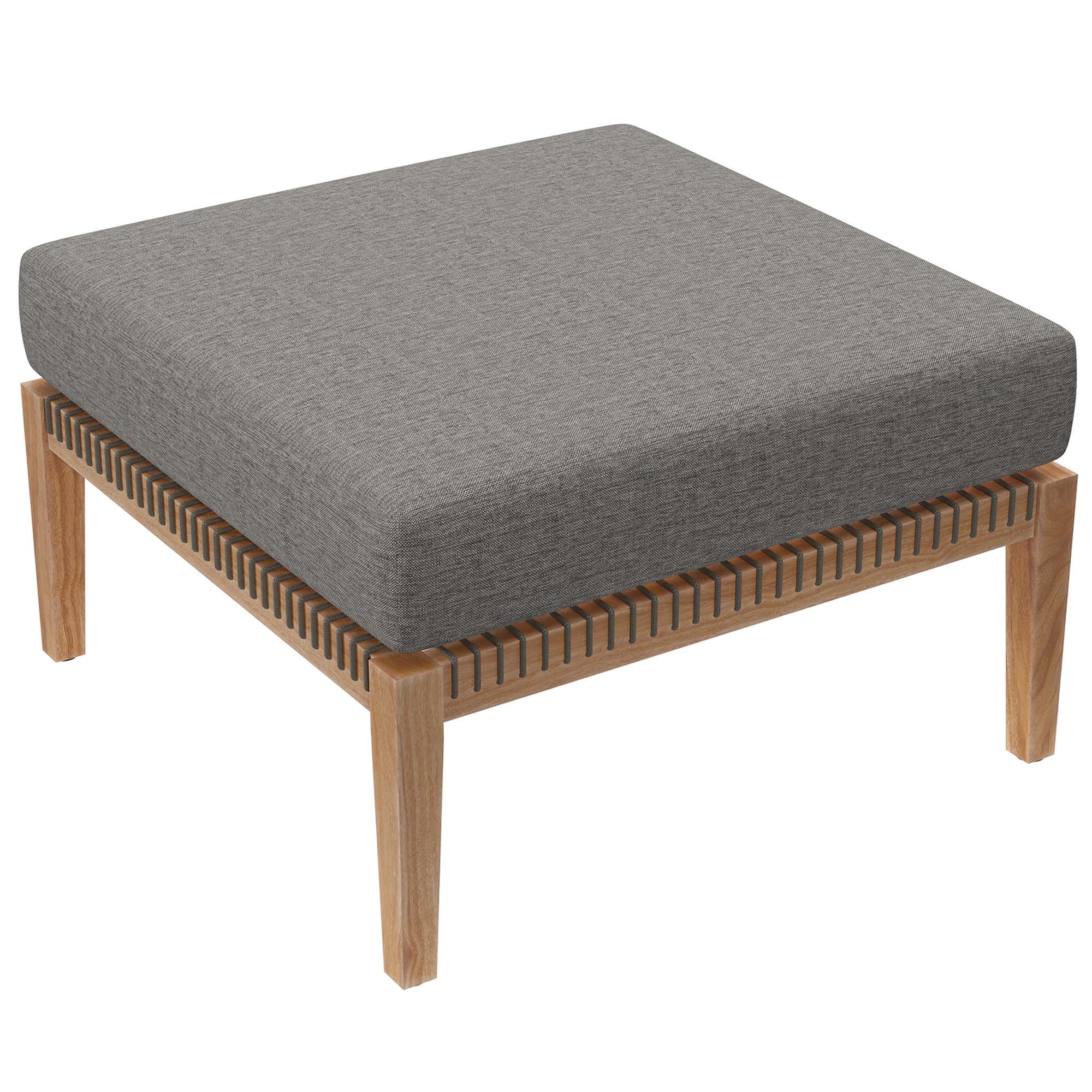 Modway Clearwater 4-Piece Outdoor Patio Teak Wood Sectional Sofa