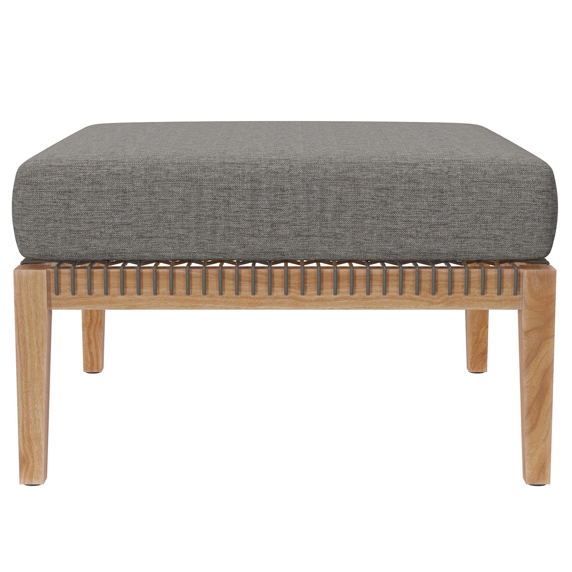 Modway Clearwater 4-Piece Outdoor Patio Teak Wood Sectional Sofa