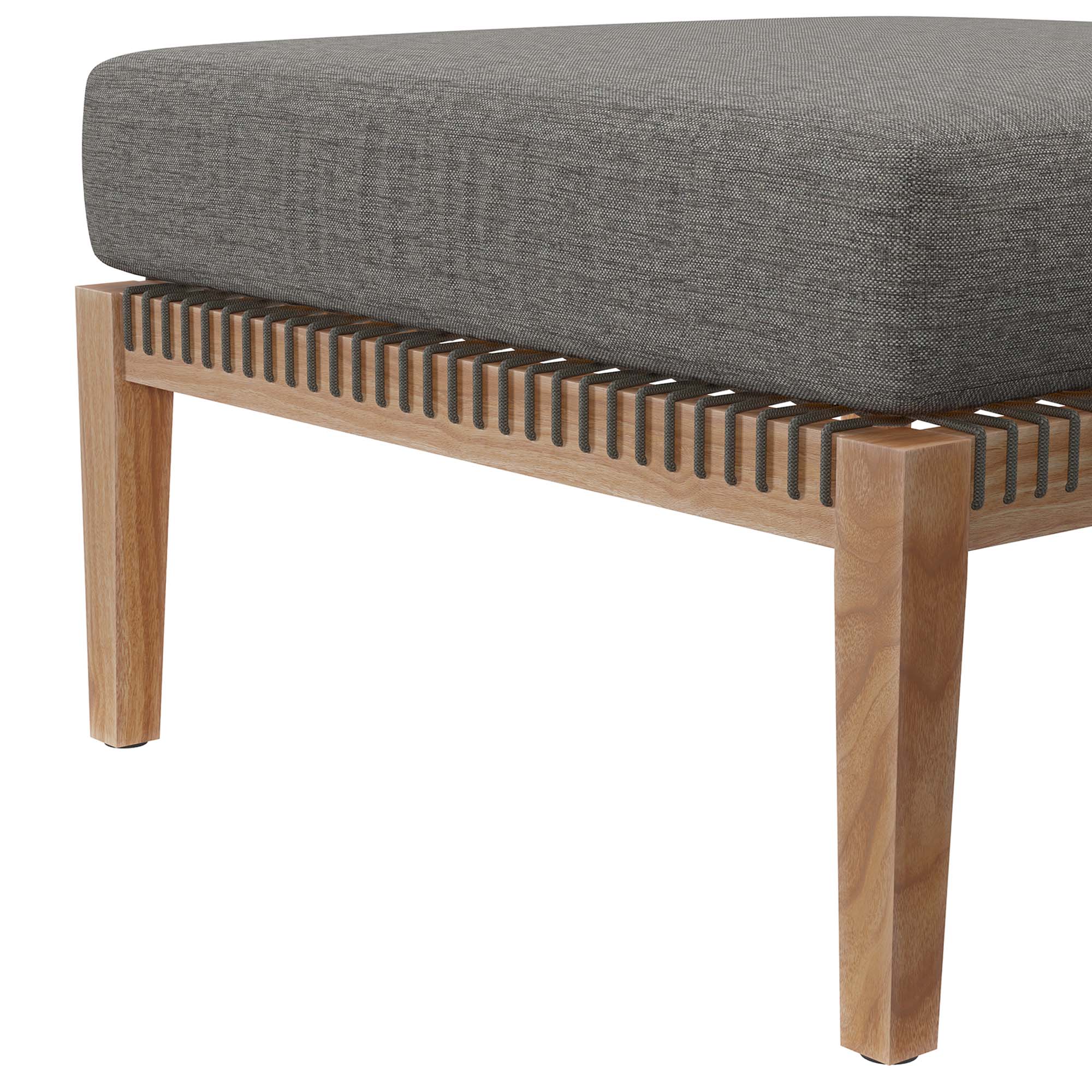 Modway Clearwater 4-Piece Outdoor Patio Teak Wood Sectional Sofa