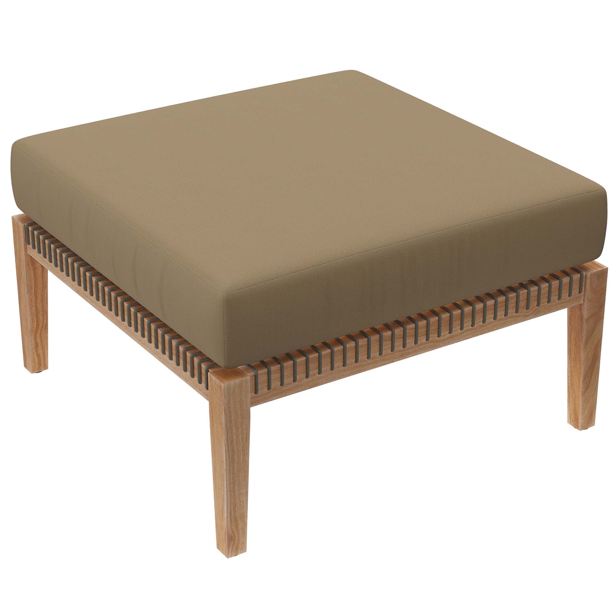 Modway Clearwater 4-Piece Outdoor Patio Teak Wood Sectional Sofa