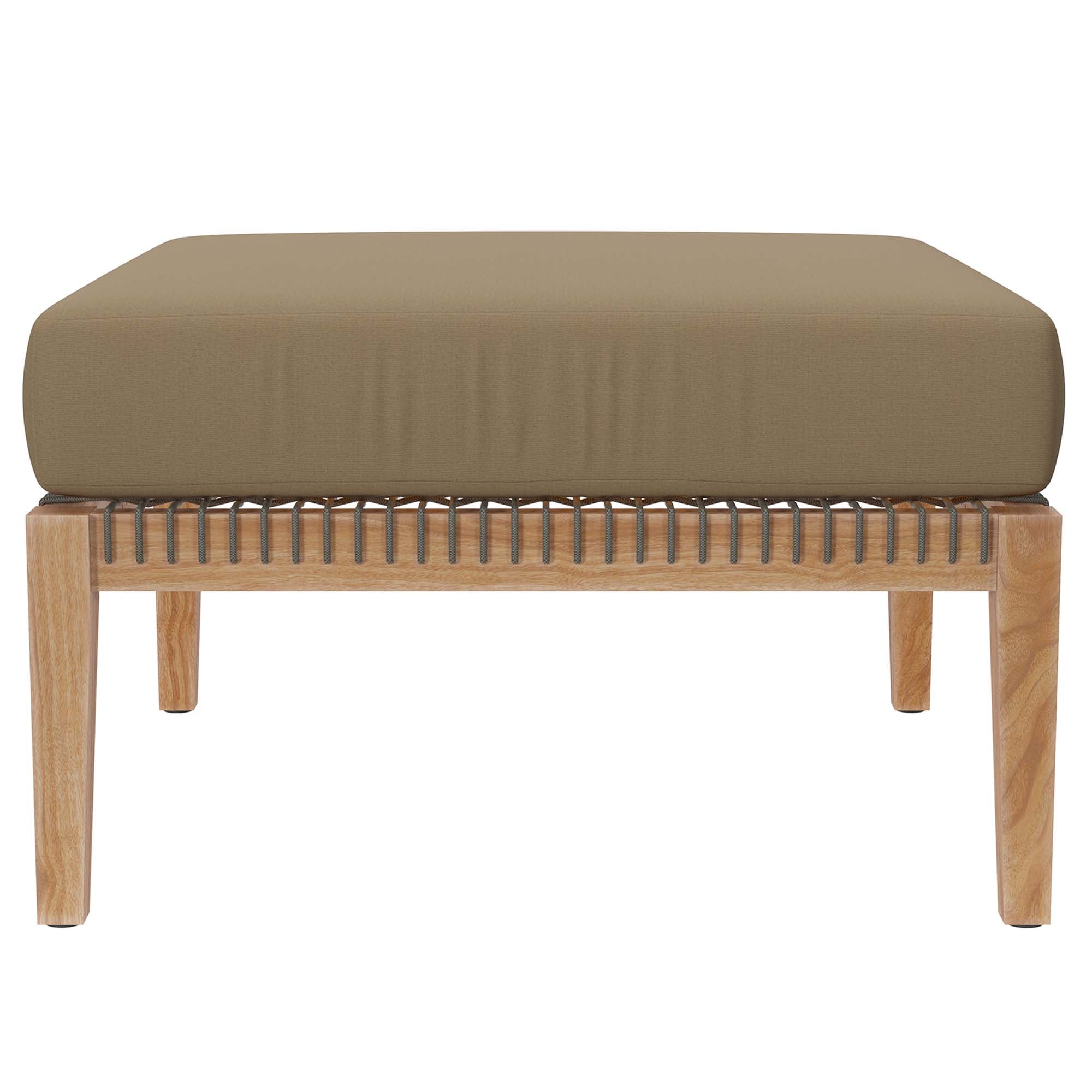 Modway Clearwater 4-Piece Outdoor Patio Teak Wood Sectional Sofa