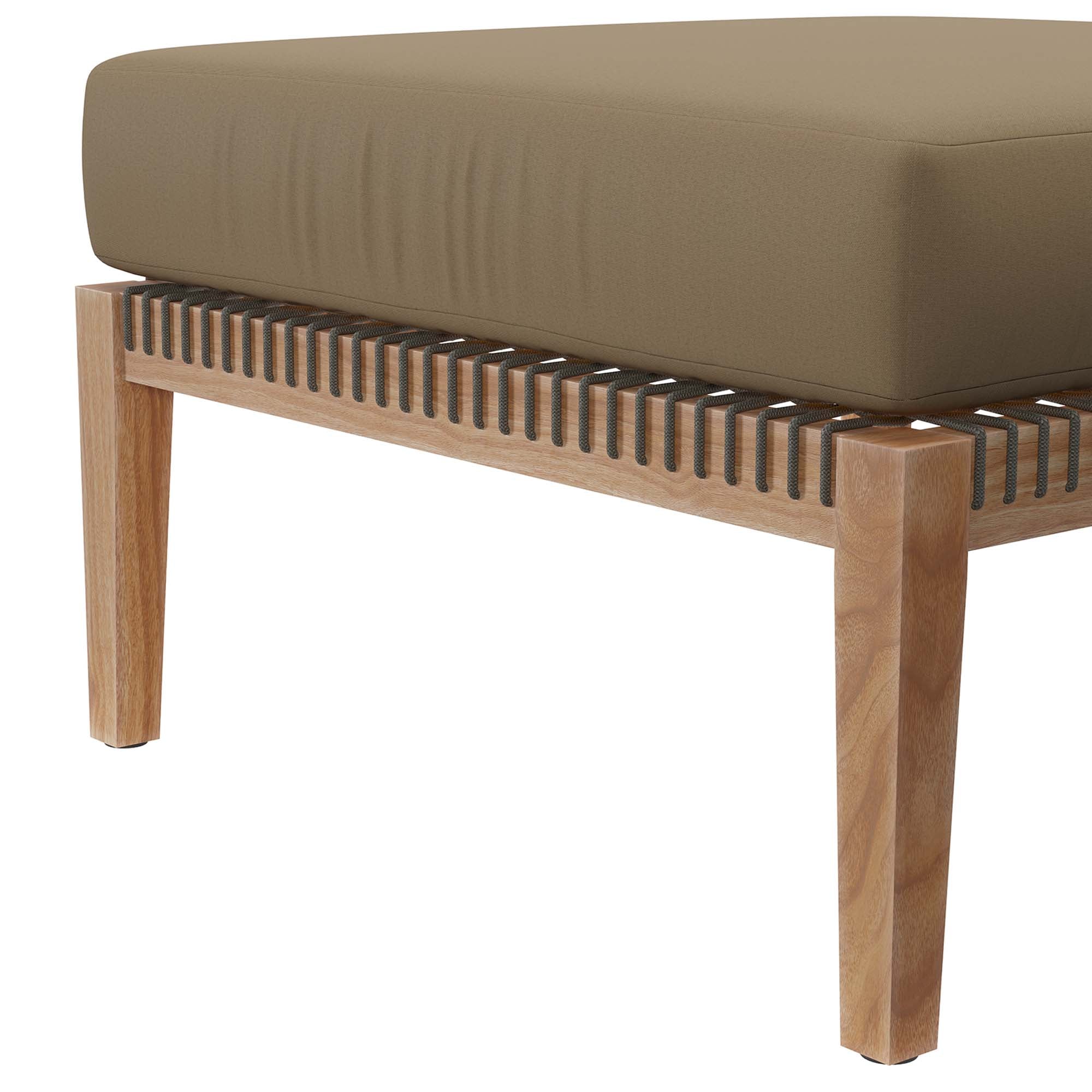 Modway Clearwater 4-Piece Outdoor Patio Teak Wood Sectional Sofa