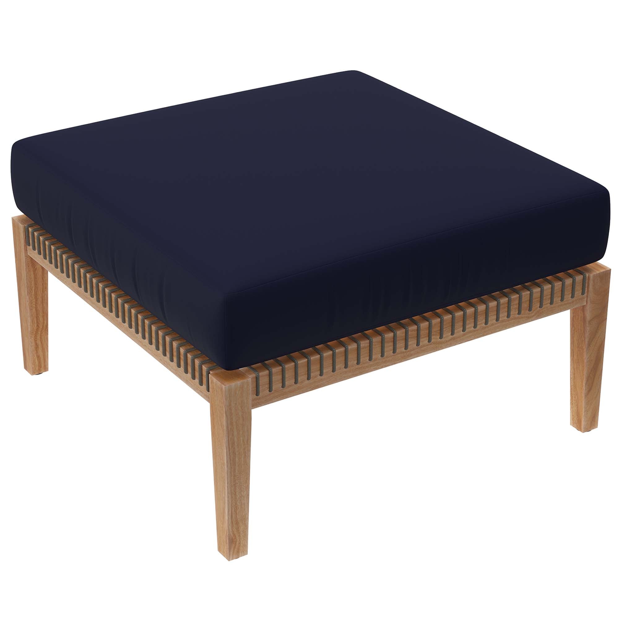 Modway Clearwater 4-Piece Outdoor Patio Teak Wood Sectional Sofa