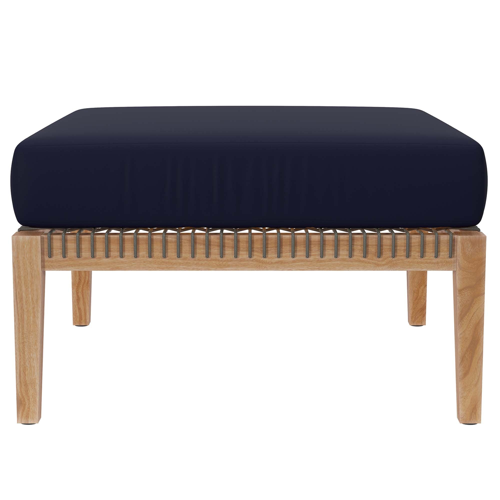 Modway Clearwater 4-Piece Outdoor Patio Teak Wood Sectional Sofa