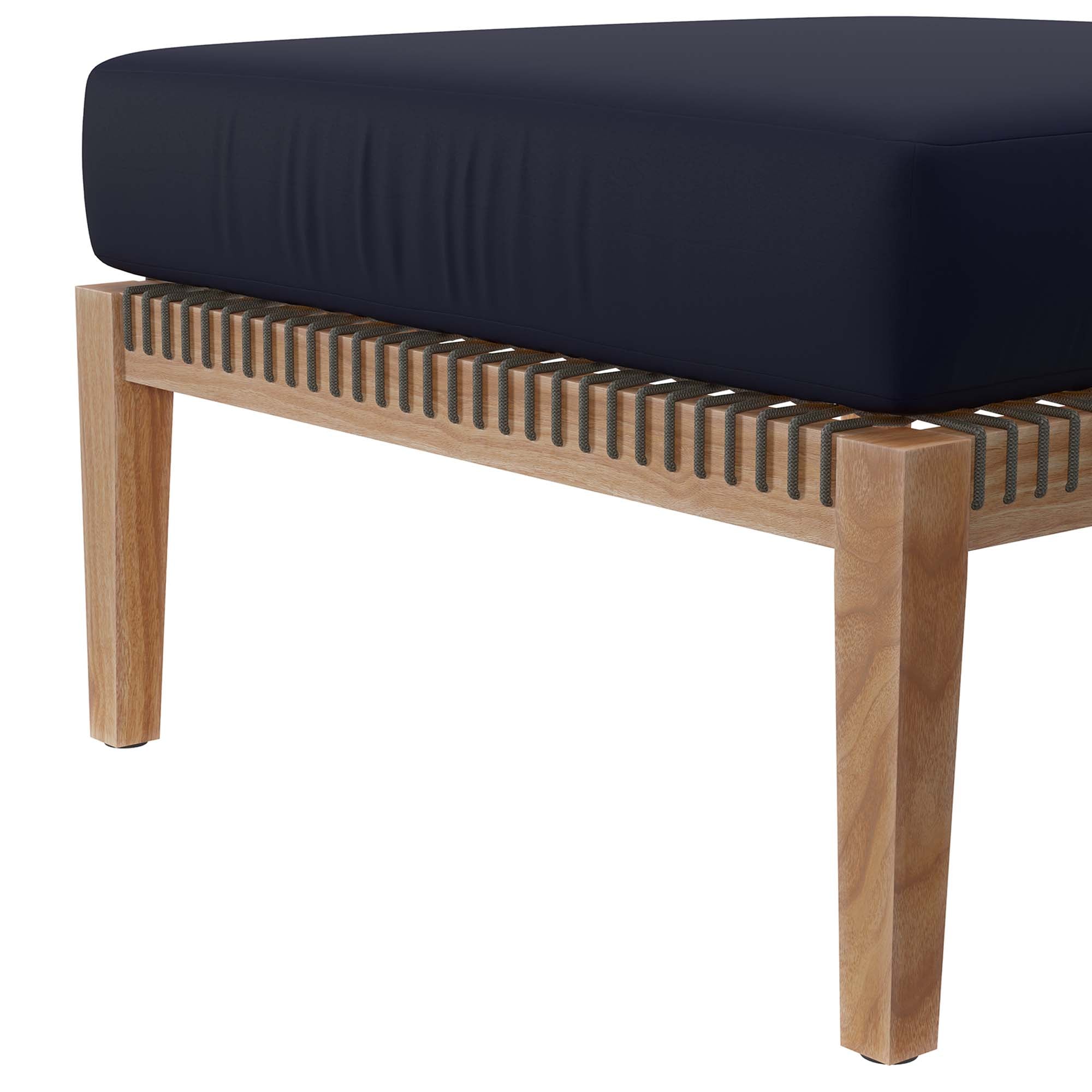 Modway Clearwater 4-Piece Outdoor Patio Teak Wood Sectional Sofa