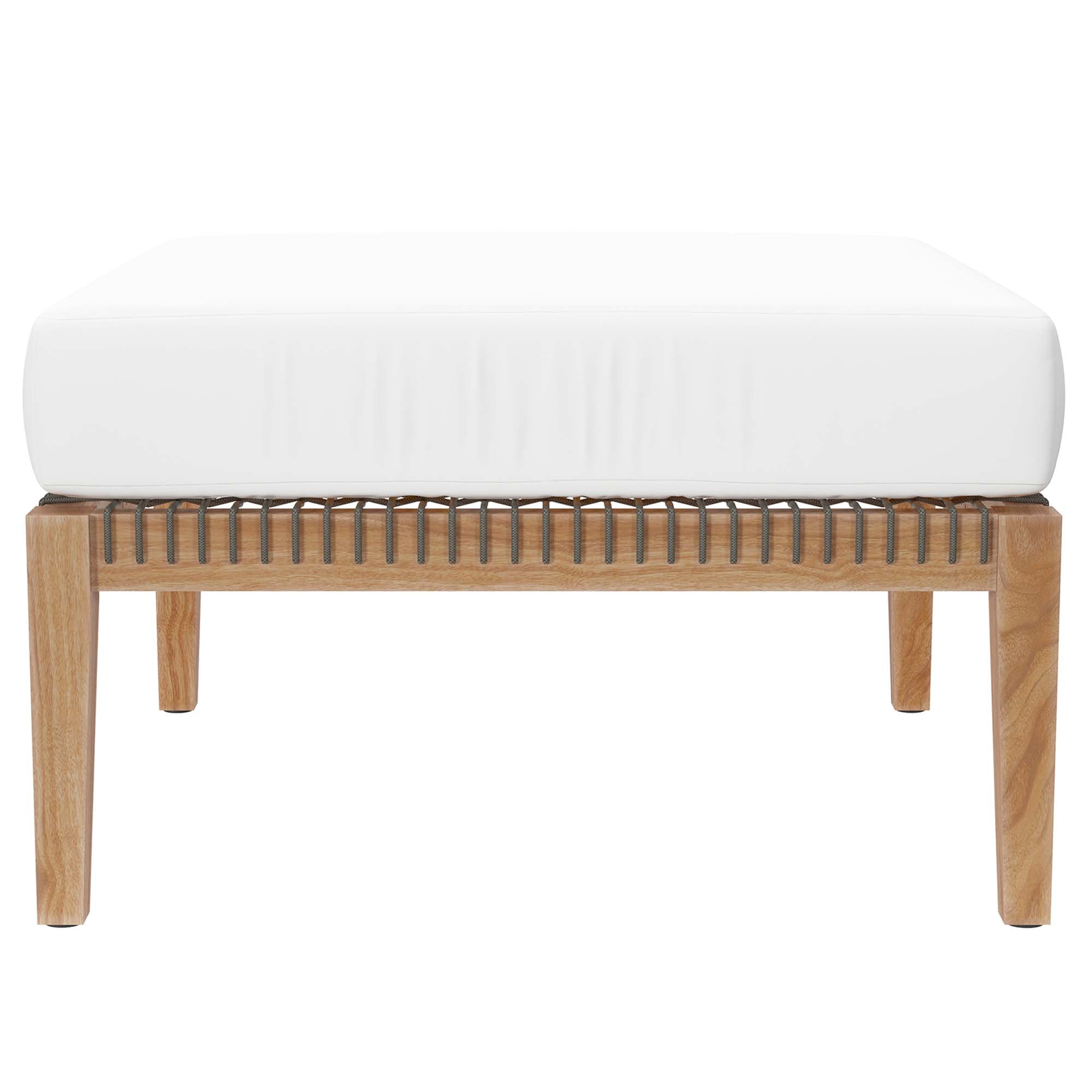 Modway Clearwater 4-Piece Outdoor Patio Teak Wood Sectional Sofa