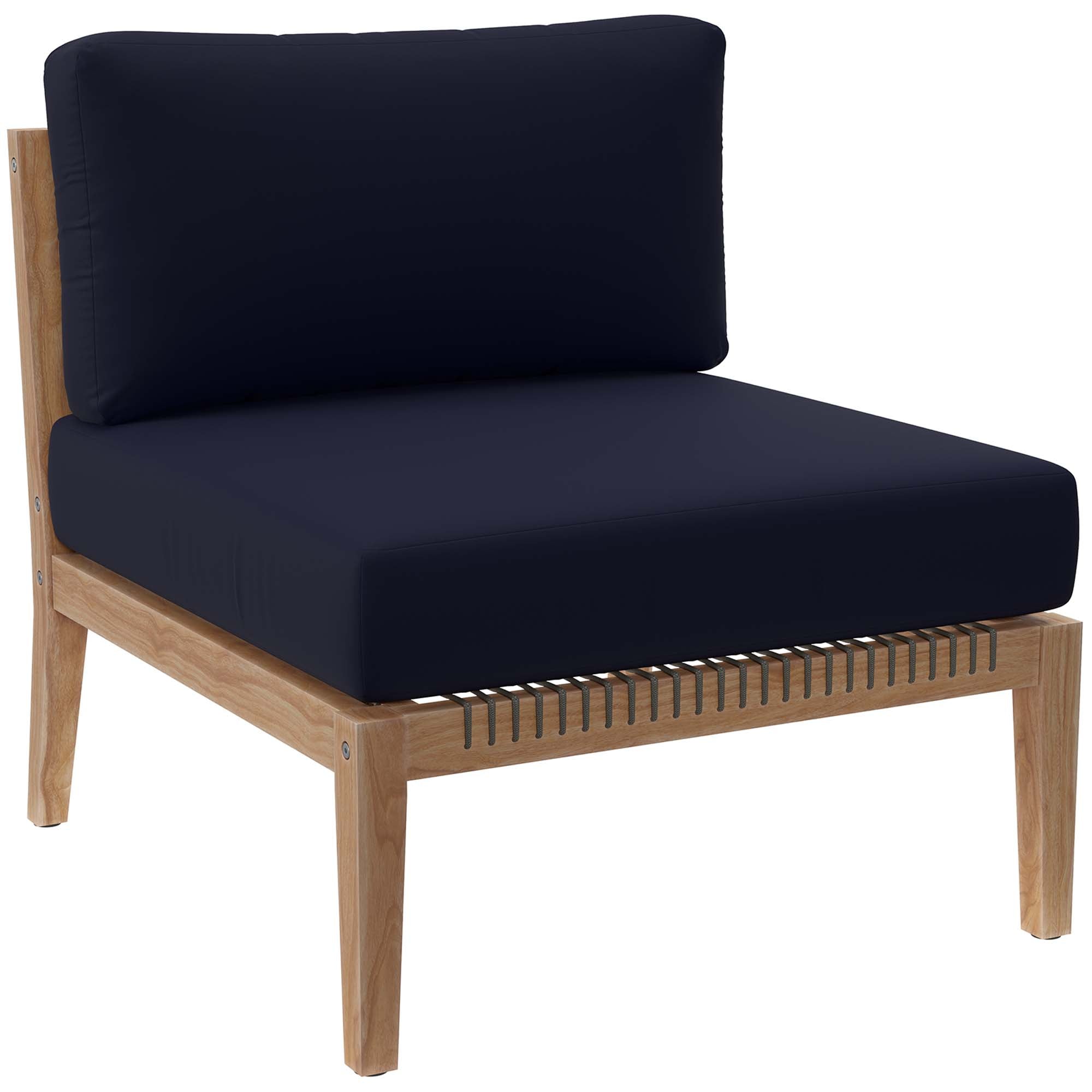 Modway Clearwater 6-Piece Outdoor Patio Teak Wood Sectional Sofa