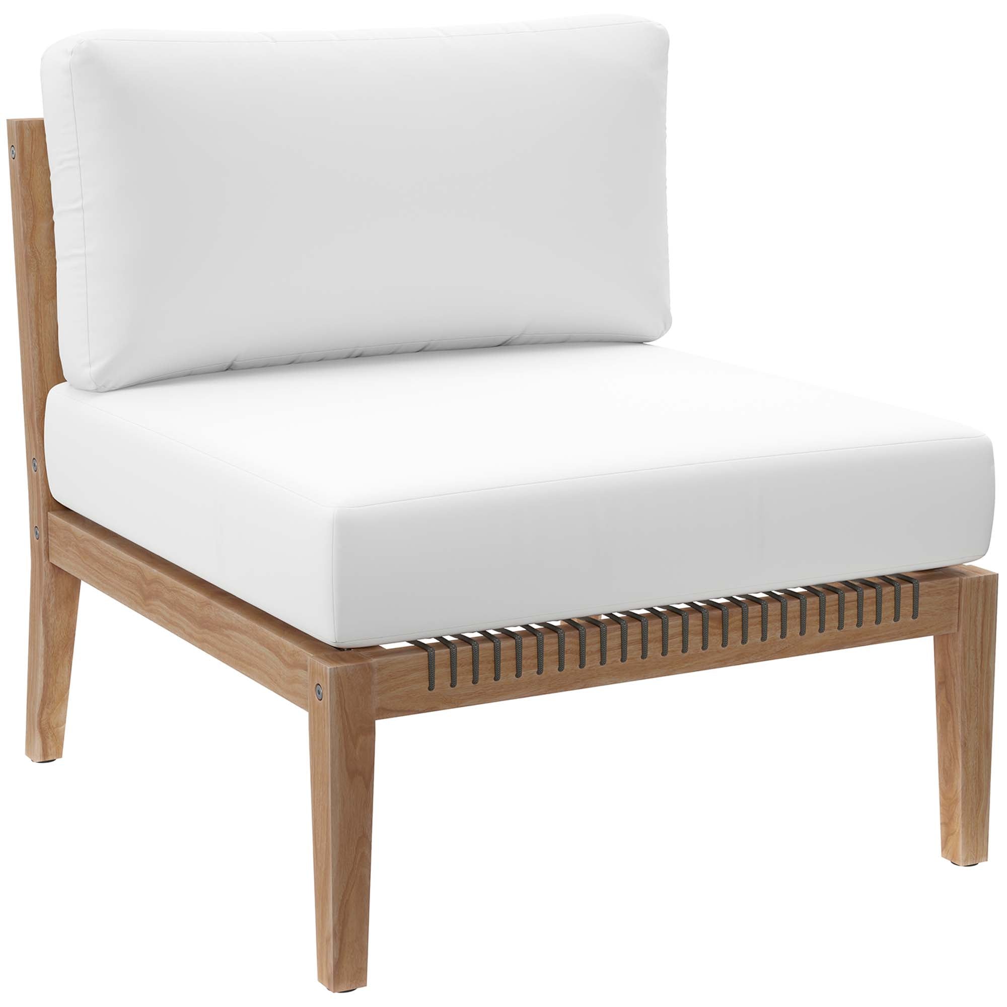 Modway Clearwater 6-Piece Outdoor Patio Teak Wood Sectional Sofa