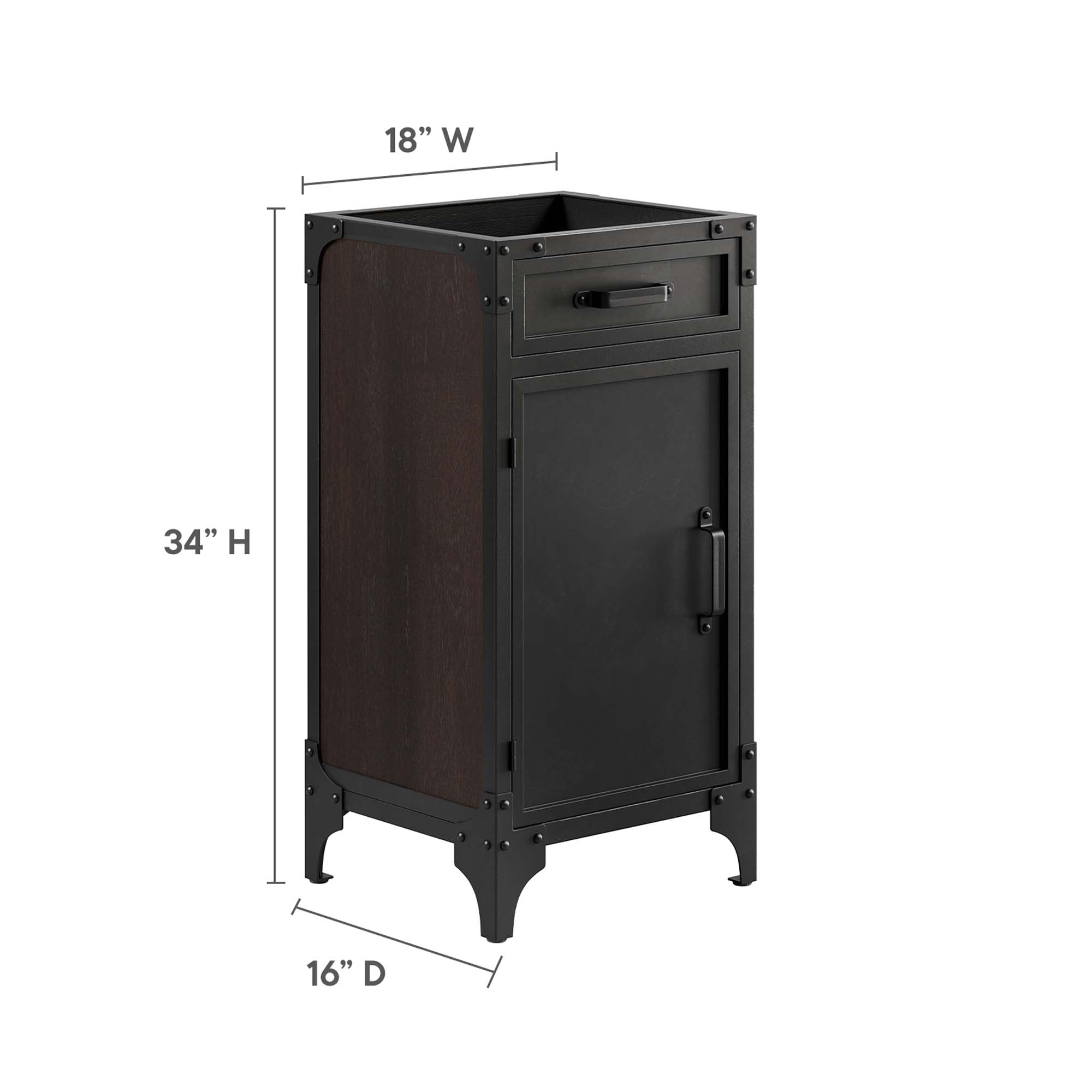 Modway Steamforge 18" Bathroom Vanity Cabinet (Sink Basin Not Included)