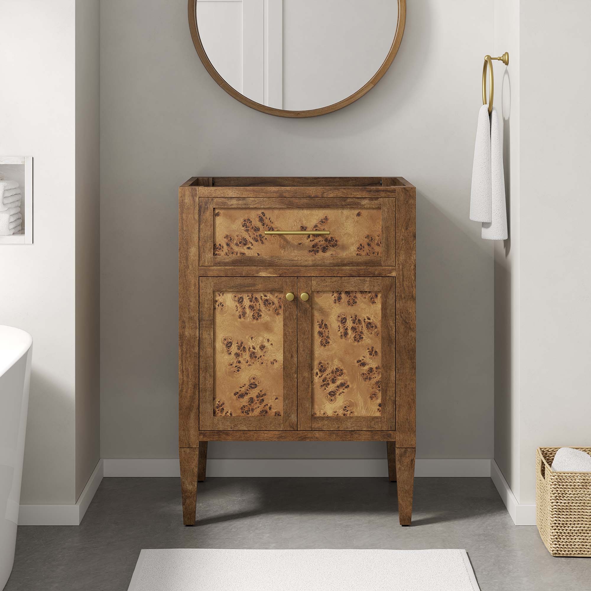 Modway Elysian 24" Wood Bathroom Vanity Cabinet (Sink Basin Not Included)