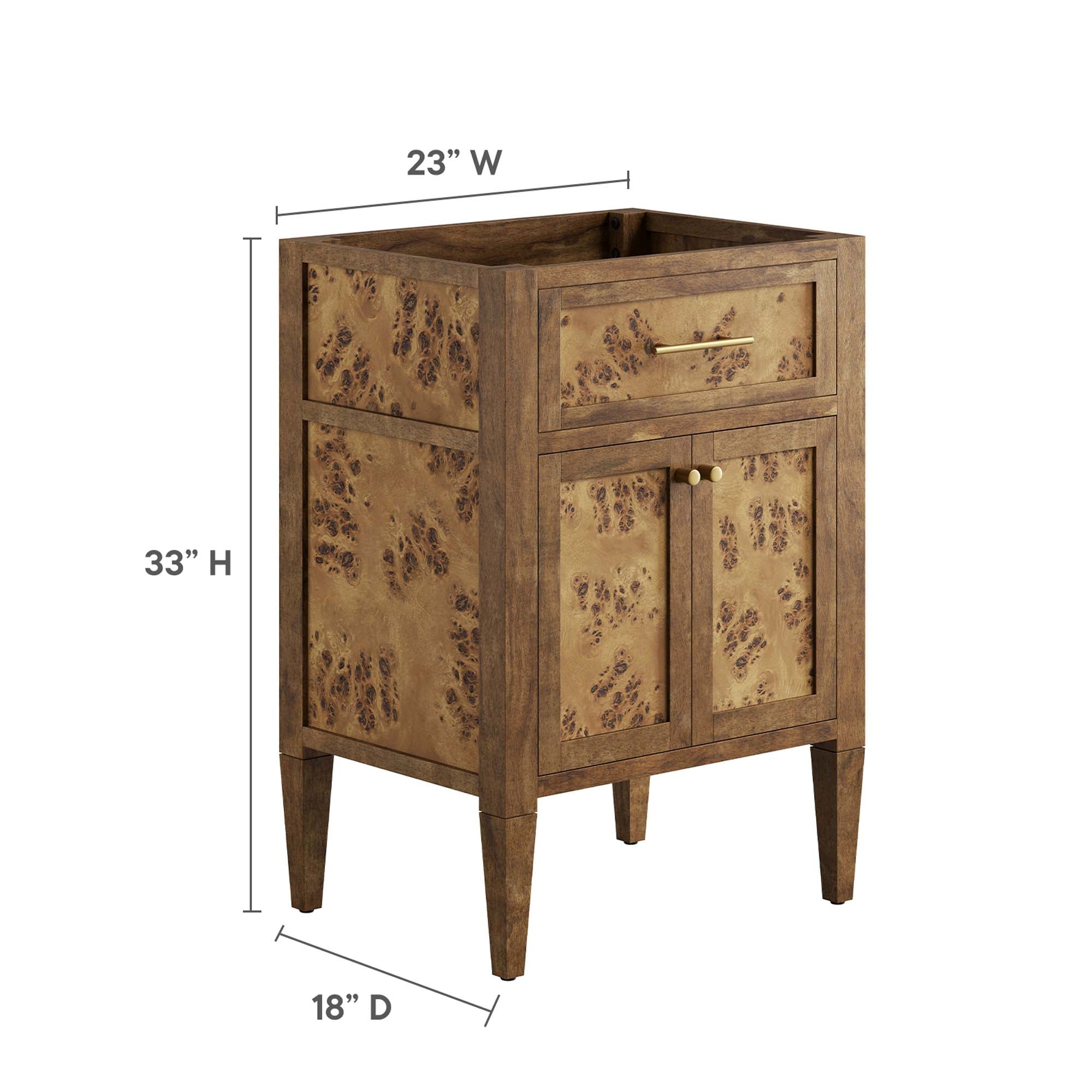 Modway Elysian 24" Wood Bathroom Vanity Cabinet (Sink Basin Not Included)