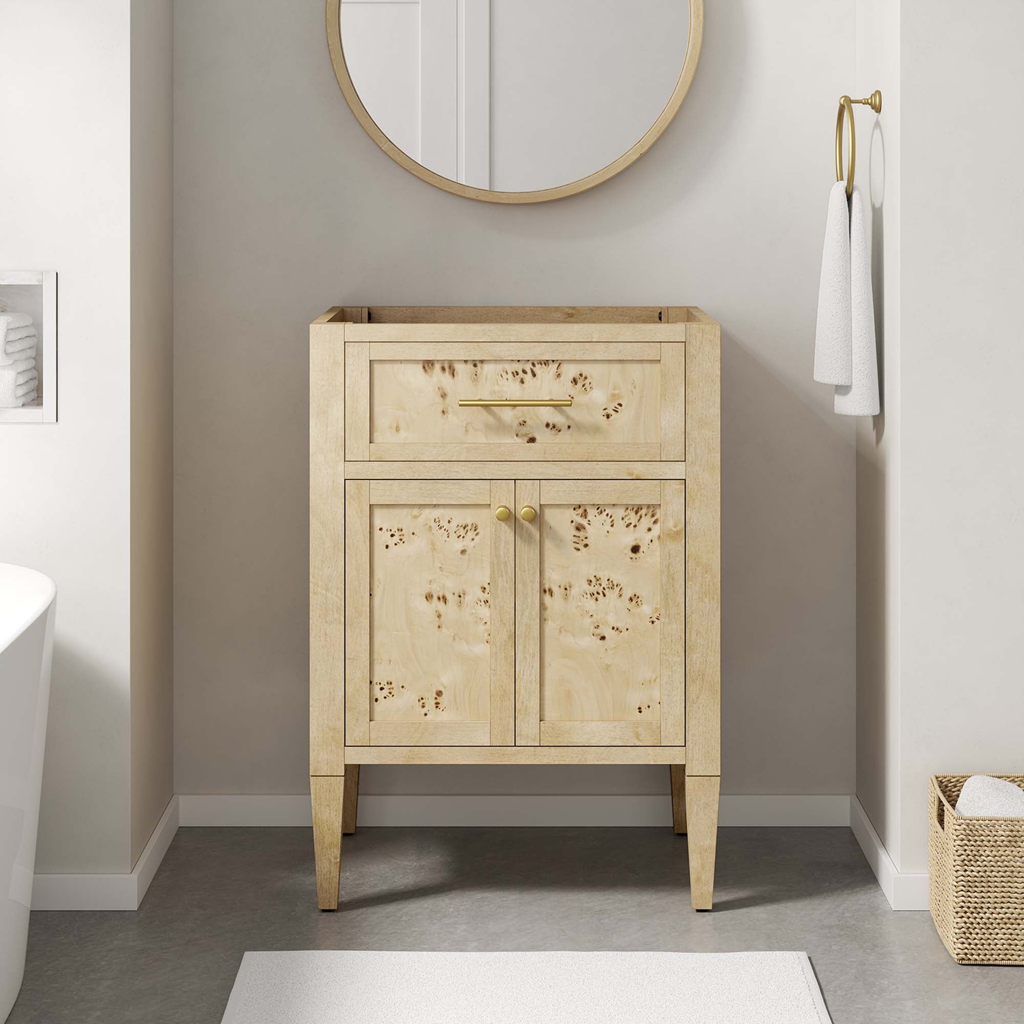 Modway Elysian 24" Wood Bathroom Vanity Cabinet (Sink Basin Not Included)