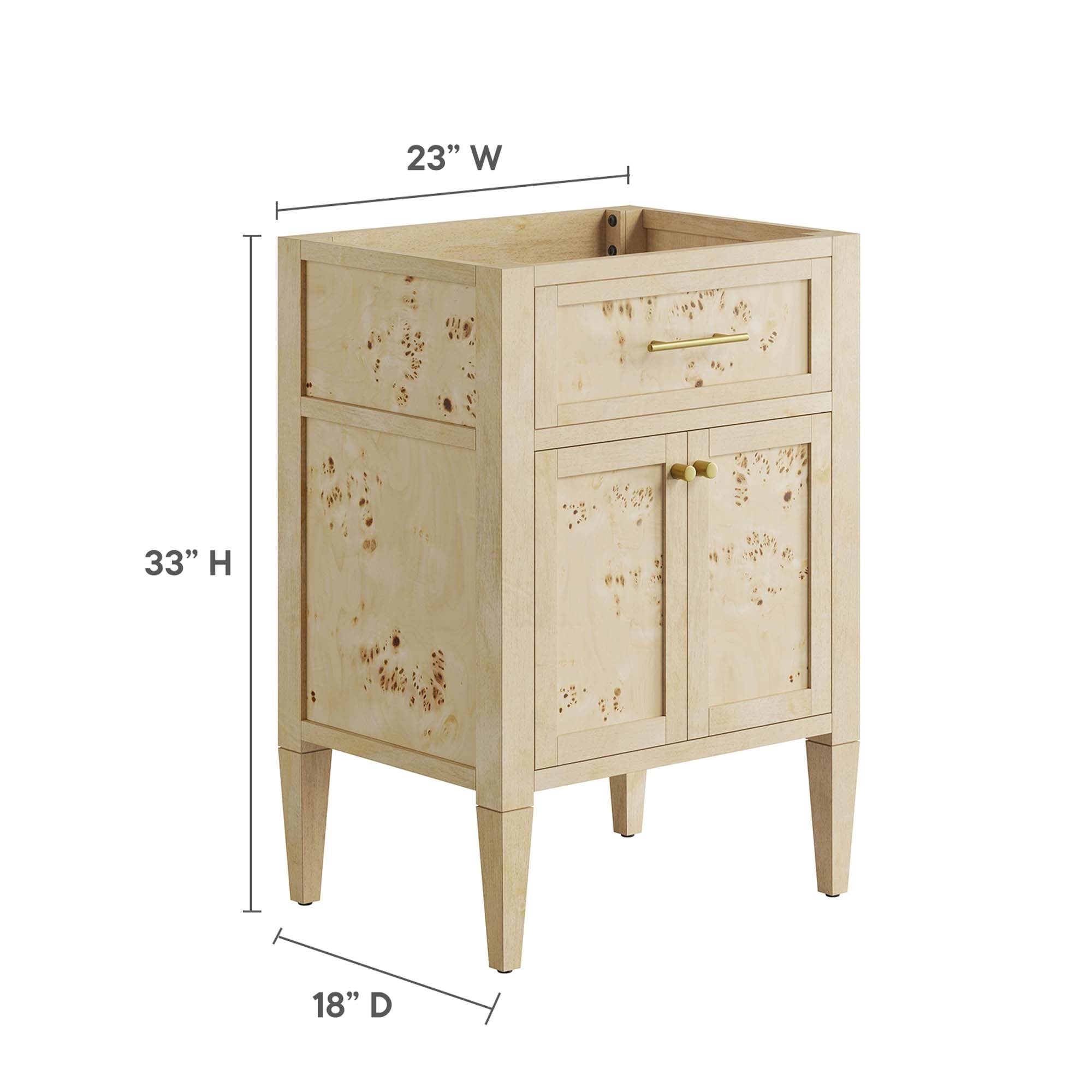 Modway Elysian 24" Wood Bathroom Vanity Cabinet (Sink Basin Not Included)