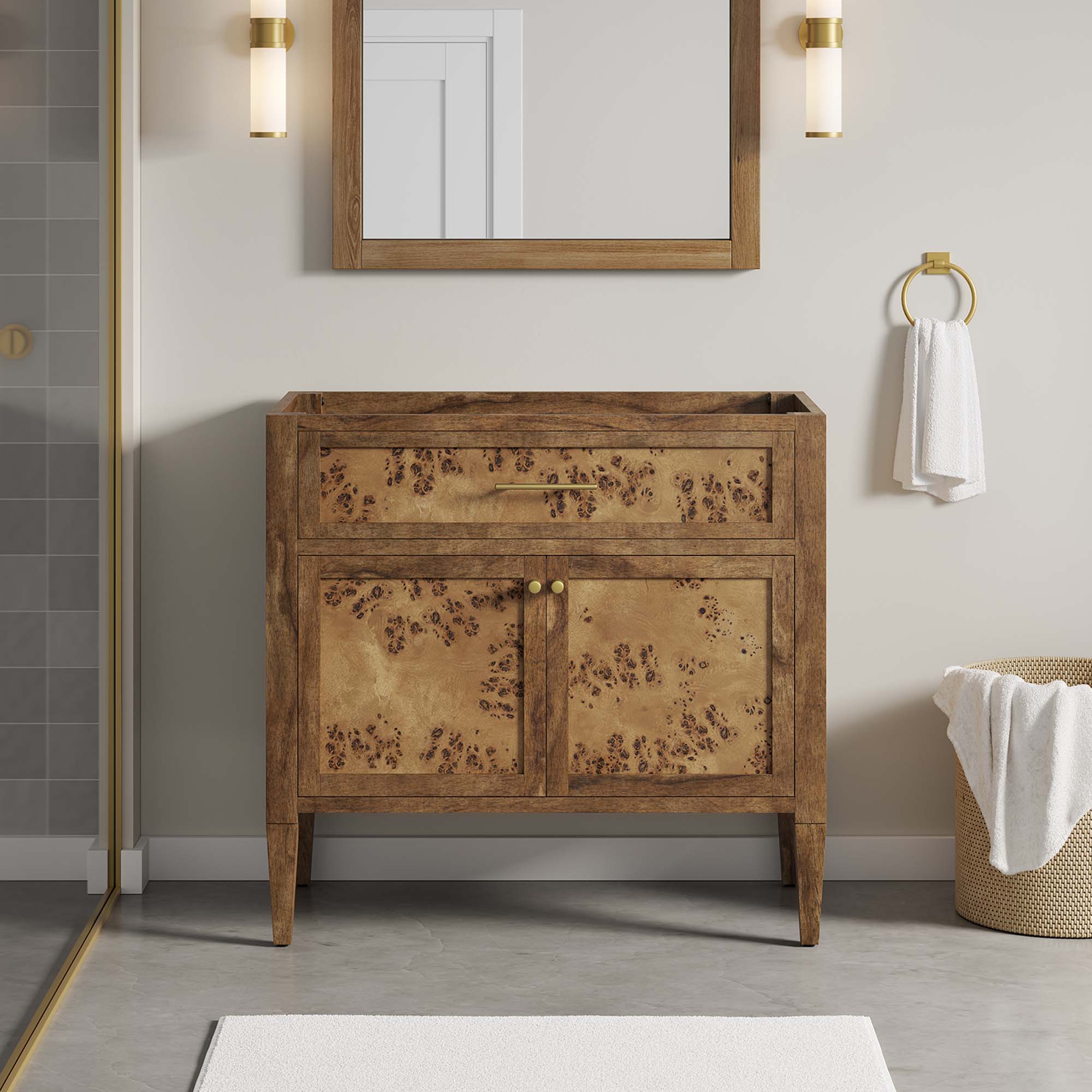 Modway Elysian 36" Wood Bathroom Vanity Cabinet (Sink Basin Not Included)