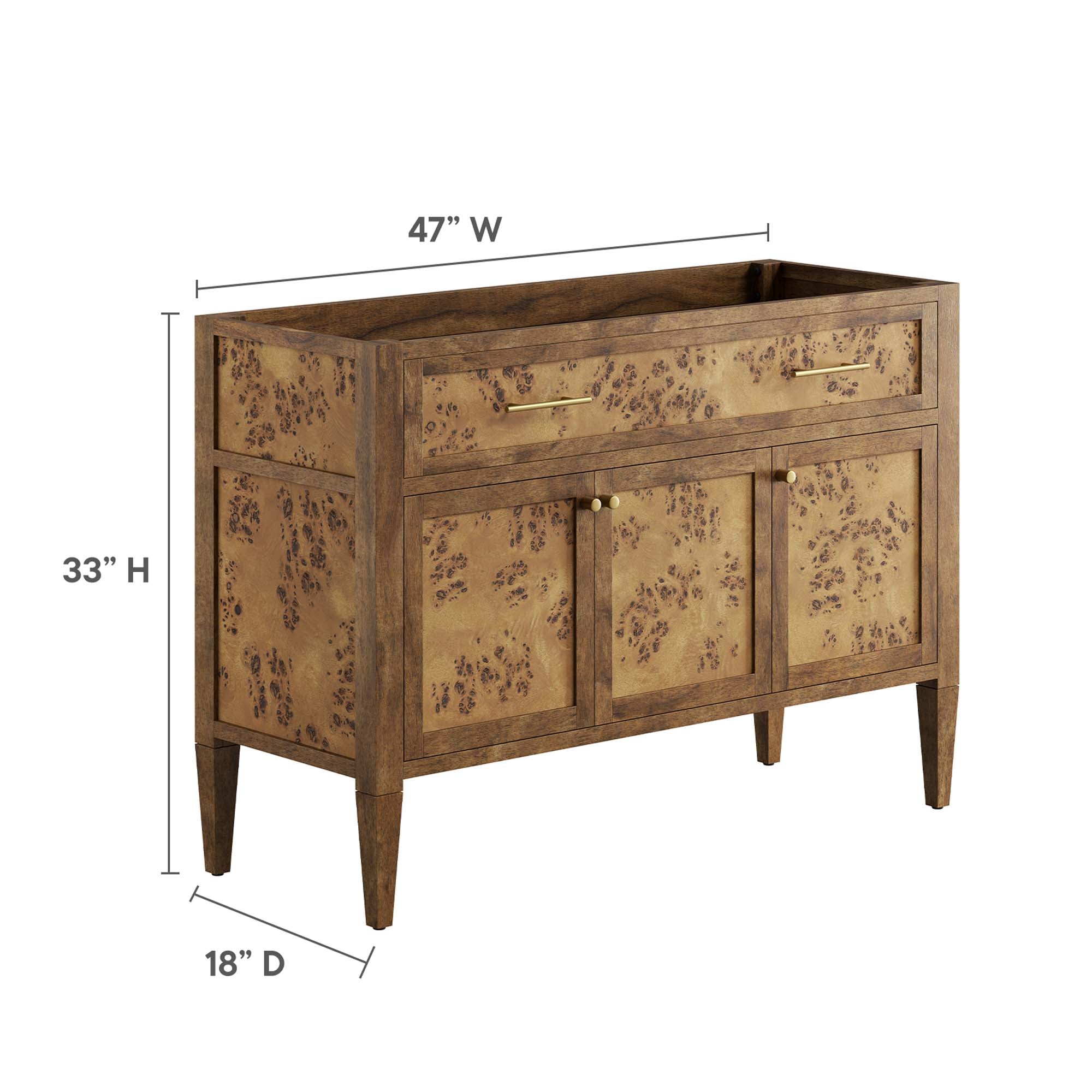 Modway Elysian 48" Wood Bathroom Vanity Cabinet (Sink Basin Not Included)