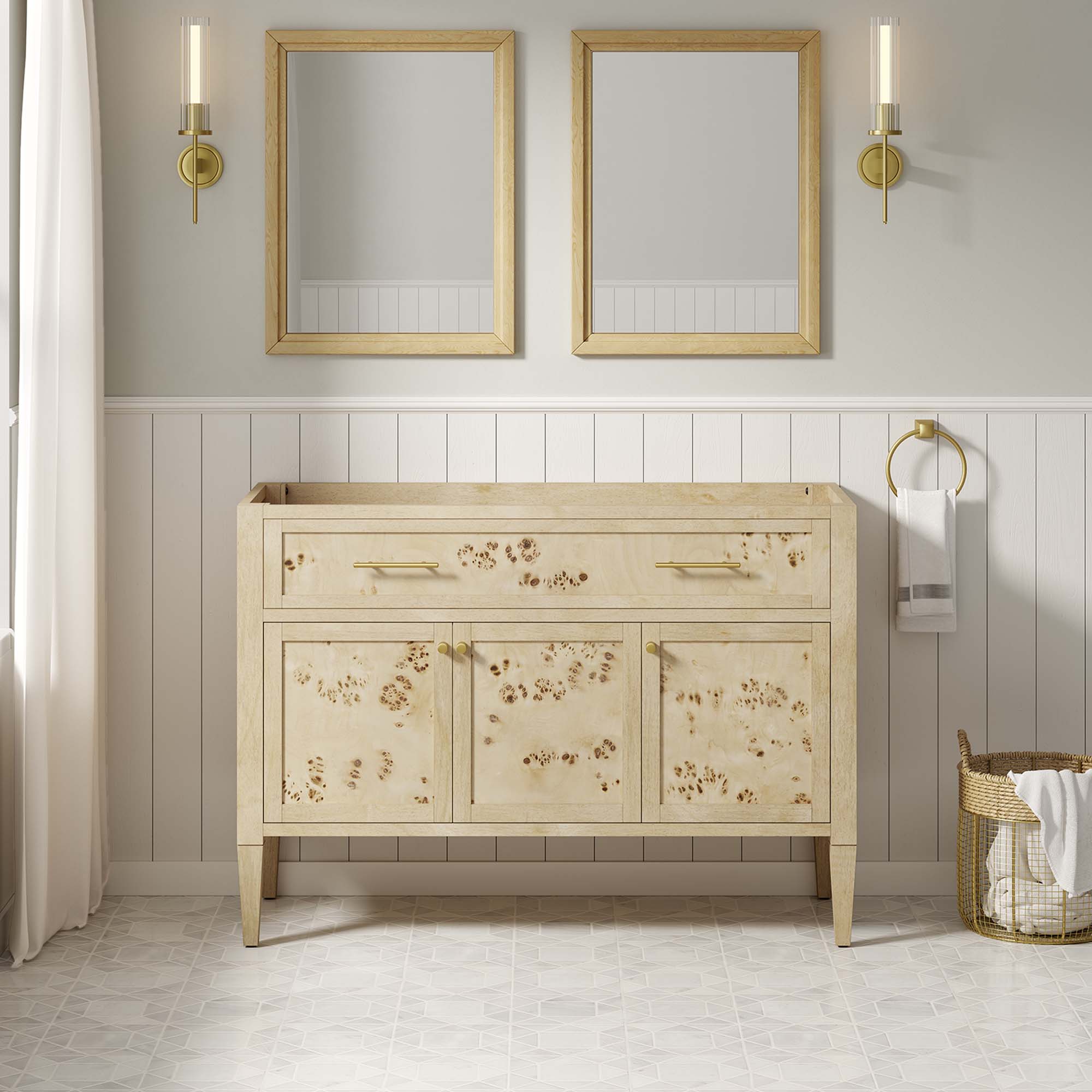 Modway Elysian 48" Wood Bathroom Vanity Cabinet (Sink Basin Not Included)