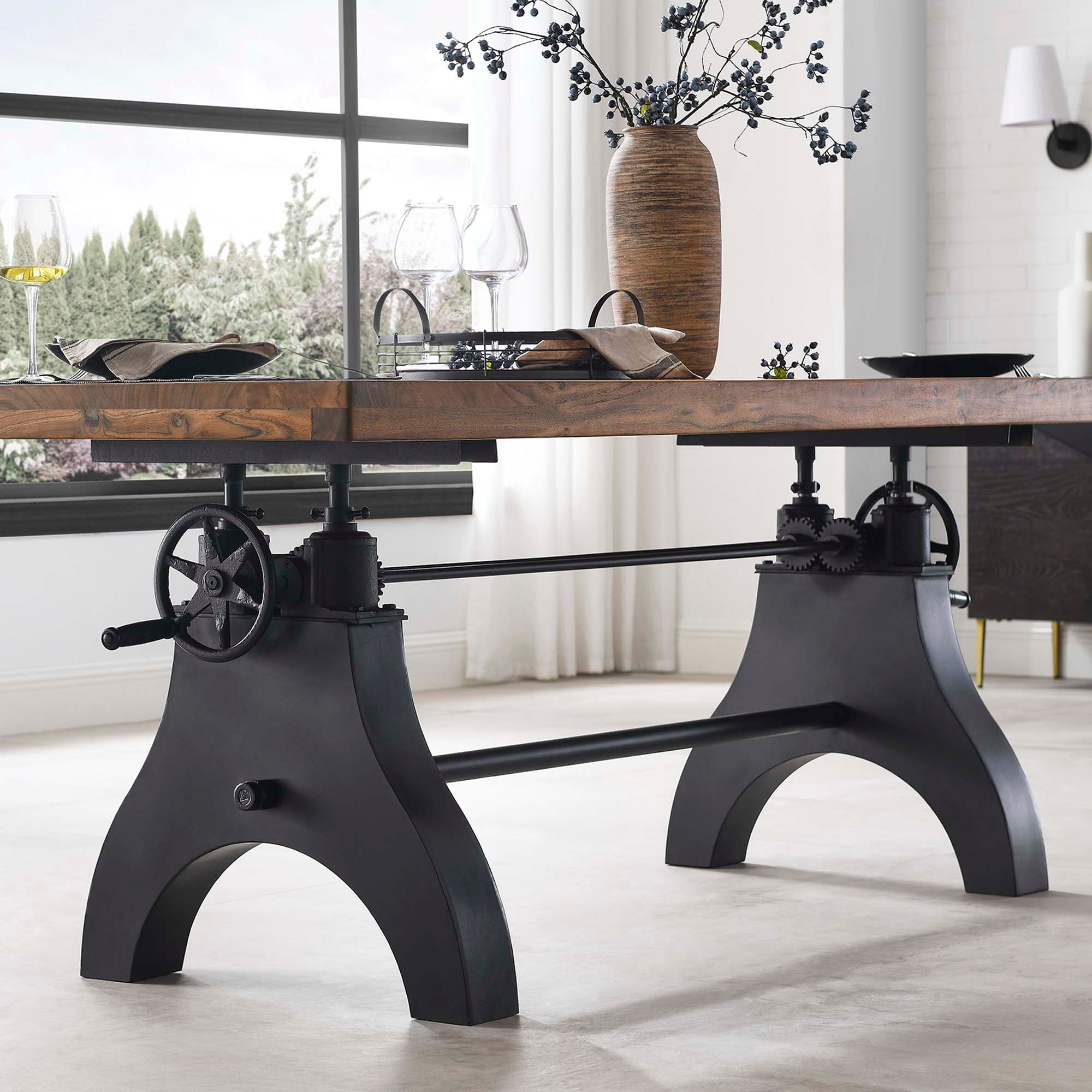 Modway Genuine 96" Crank Adjustable Height Dining and Conference Table